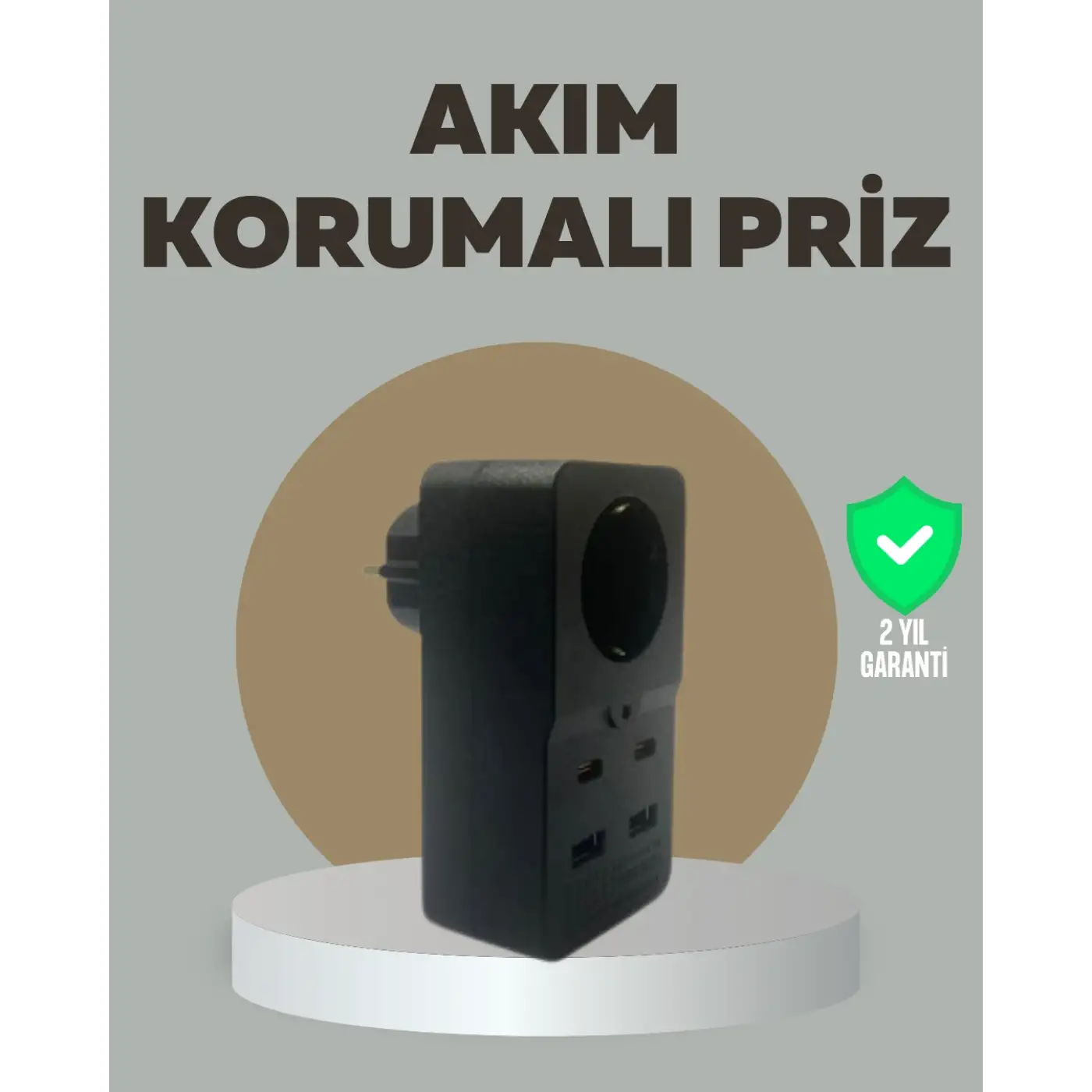 Akıllı Akım Dengelemeli Priz 2500W 4 USB Type C Çıkışlı