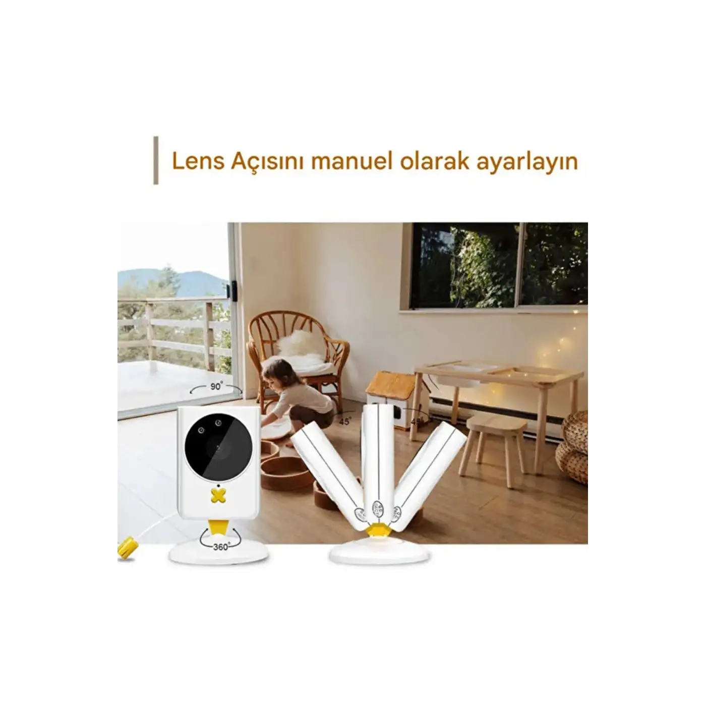 Akıllı Bebek Kamerası Monitörlü Karşılıklı Konuşma Özellikli Sıcaklık İzleme 2.4 İnç Bebek Kamerası