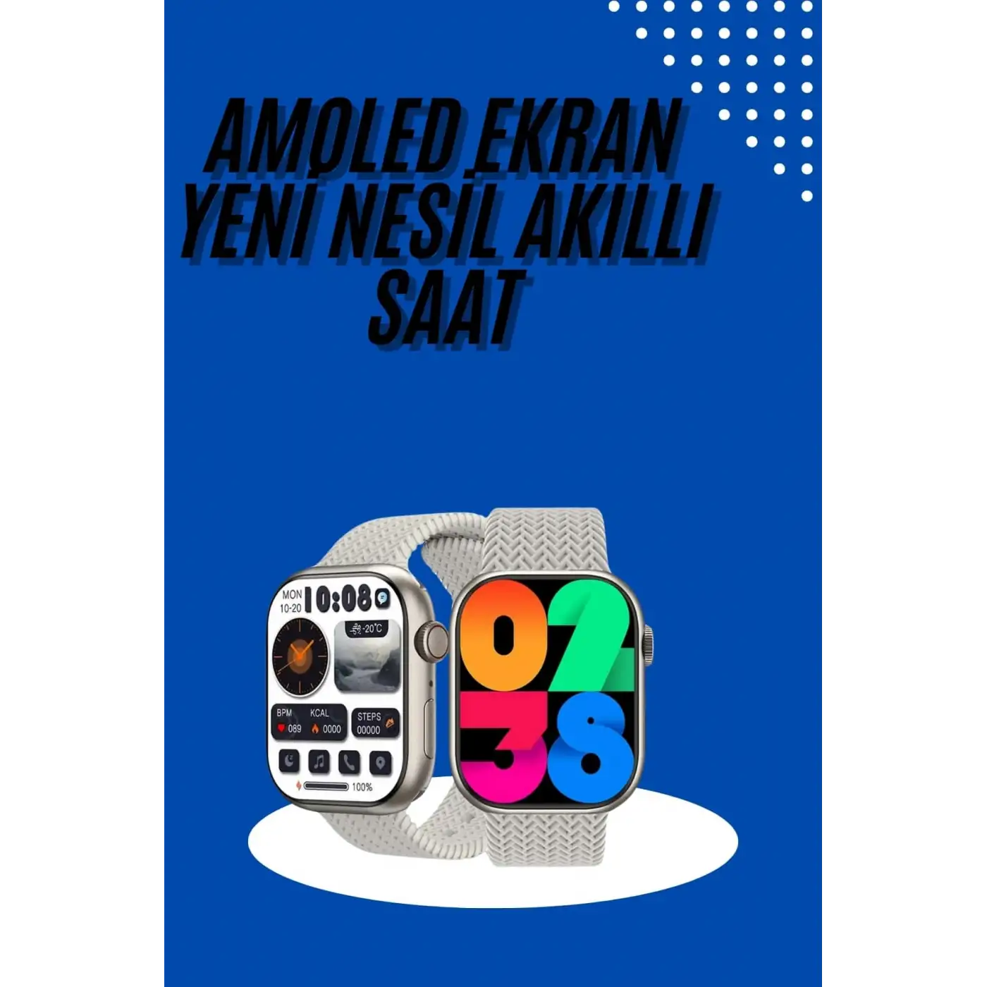 Akıllı Kol Saat Amoled Ekran Android ve İOS Uyumlu Arama Konuşma