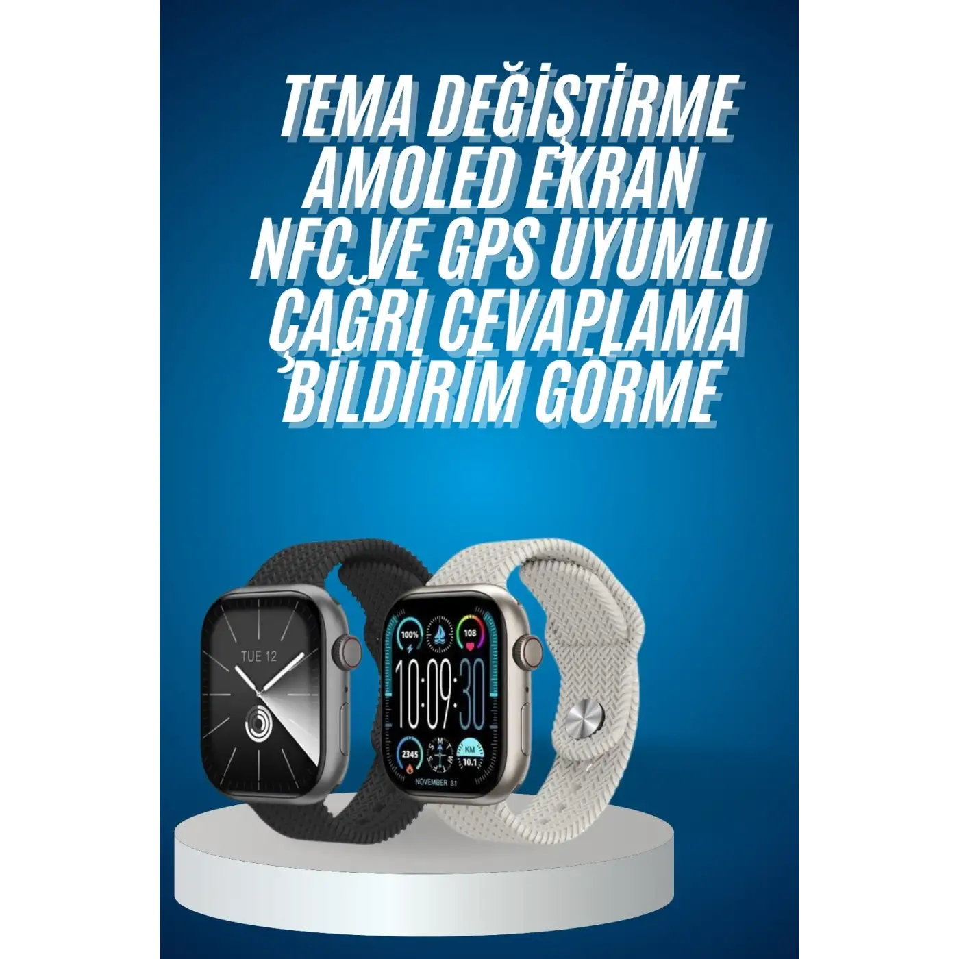 Akıllı Kol Saat Amoled Ekran Android ve İOS Uyumlu Arama Konuşma