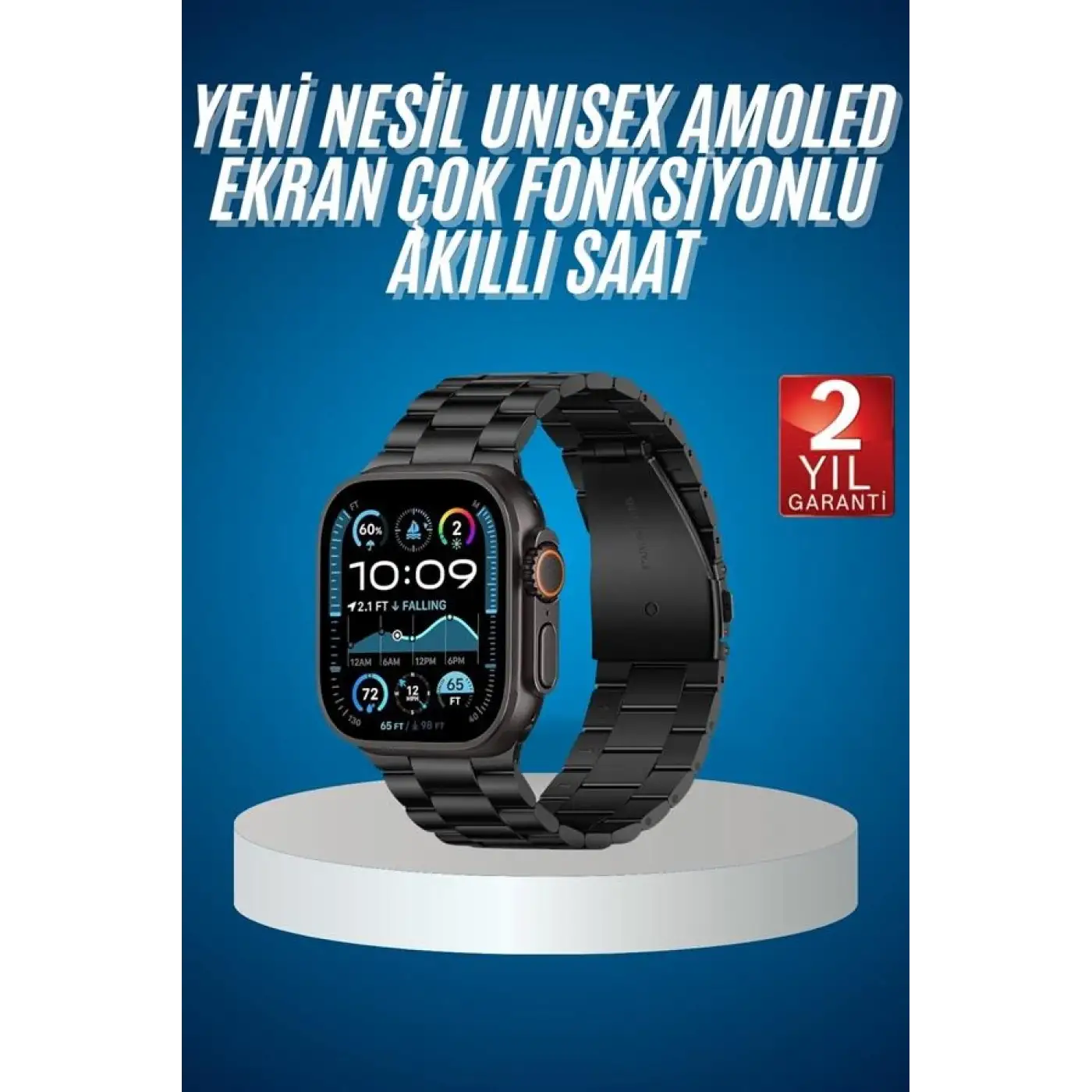 Akıllı Saat 3 Kordonlu Waterproof Adımsayar, Titreşim ve GPS Özelliği