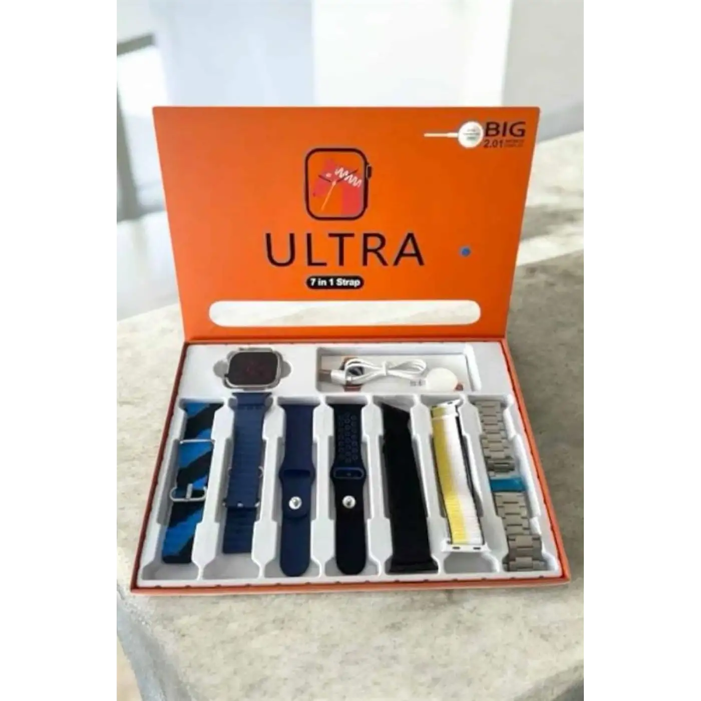 Akıllı Saat 7 Kordonlu Bildirim Görebilen Metal Kordon GPS Özelliği