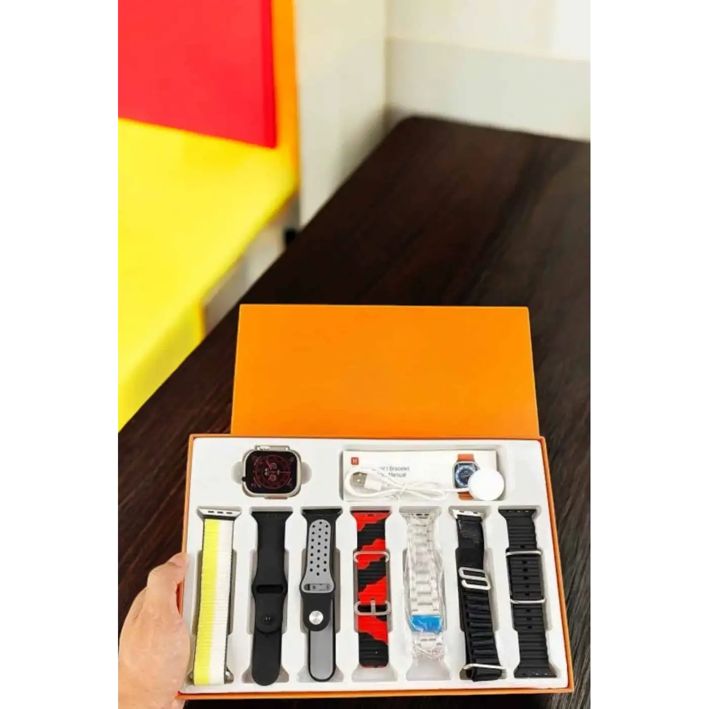 Akıllı Saat 7 Kordonlu Bildirim Görebilen Metal Kordon GPS Özelliği