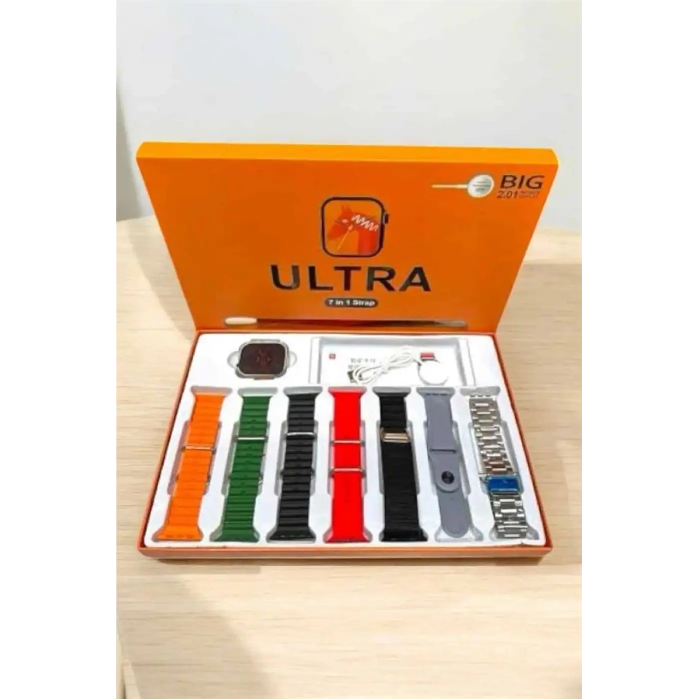 Akıllı Saat 7 Kordonlu Metal,Plastik Ve Hasır Kordon Seçeneği