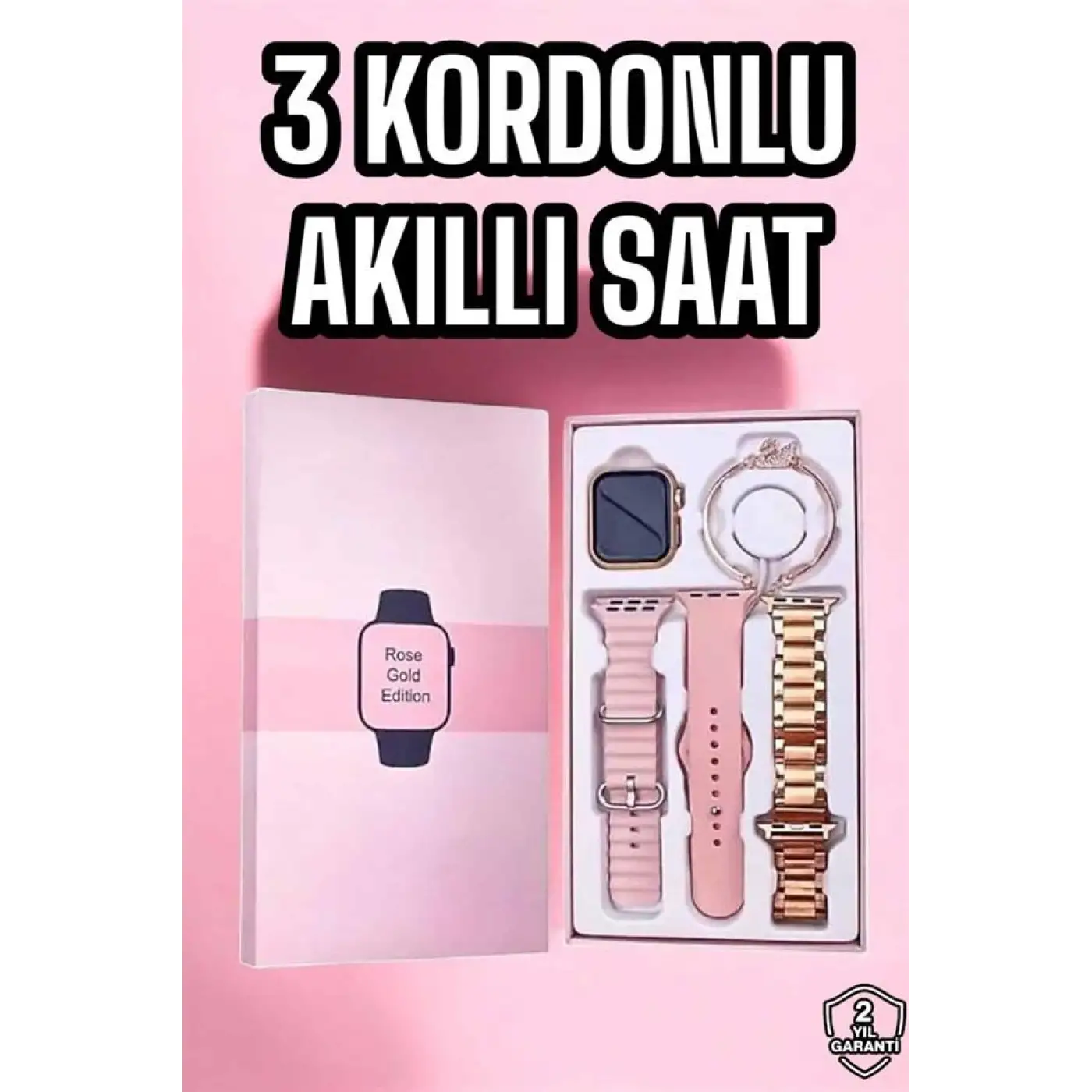 Akıllı Saat Amoled Ekran 3 Kordonlu Aksesuar Hediyeli Sesli Görüşme