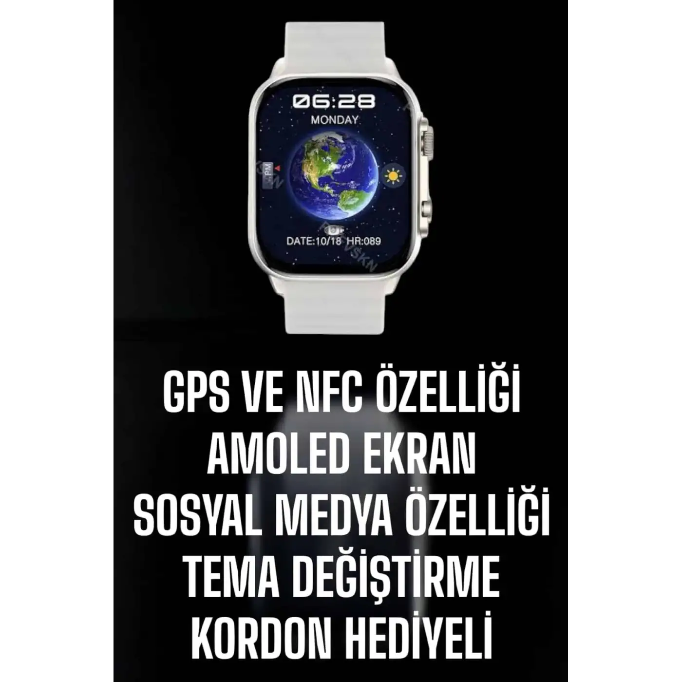 Akıllı Saat Android ve İOS Uyumlu NFC Ve GPS Özelliği Arama Cevaplayan