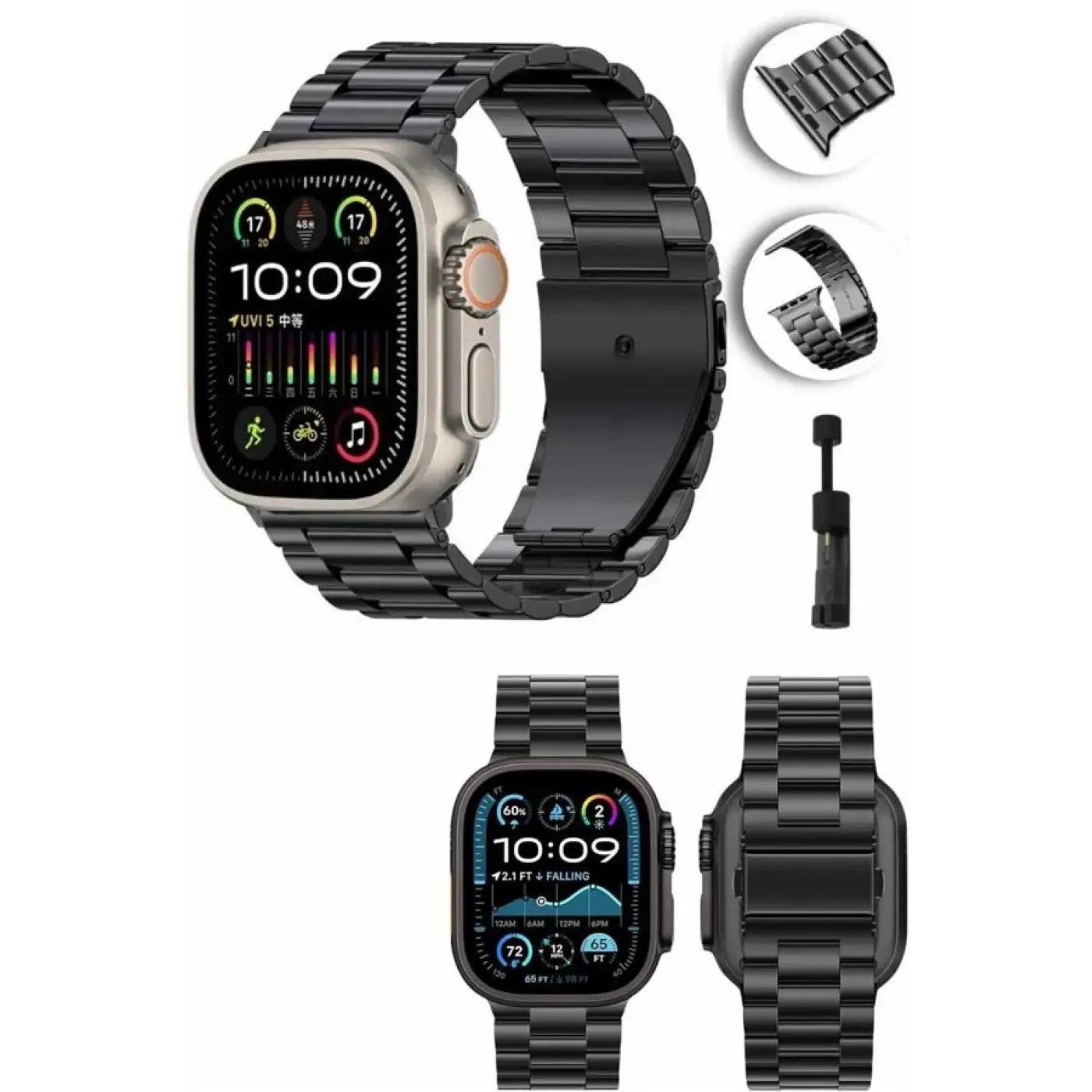 Akıllı Saat Arama Konuşma GPS ve NFC Özelliği 3 Kordonlu Amoled Ekran