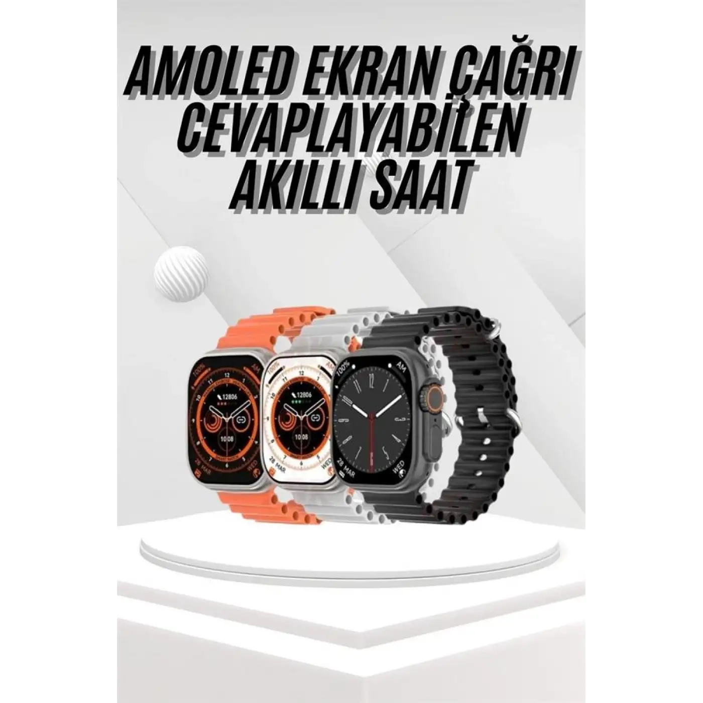 Akıllı Saat Bleutooth Bağlantılı Akıllı Saat Amoled Ekran 49 MM