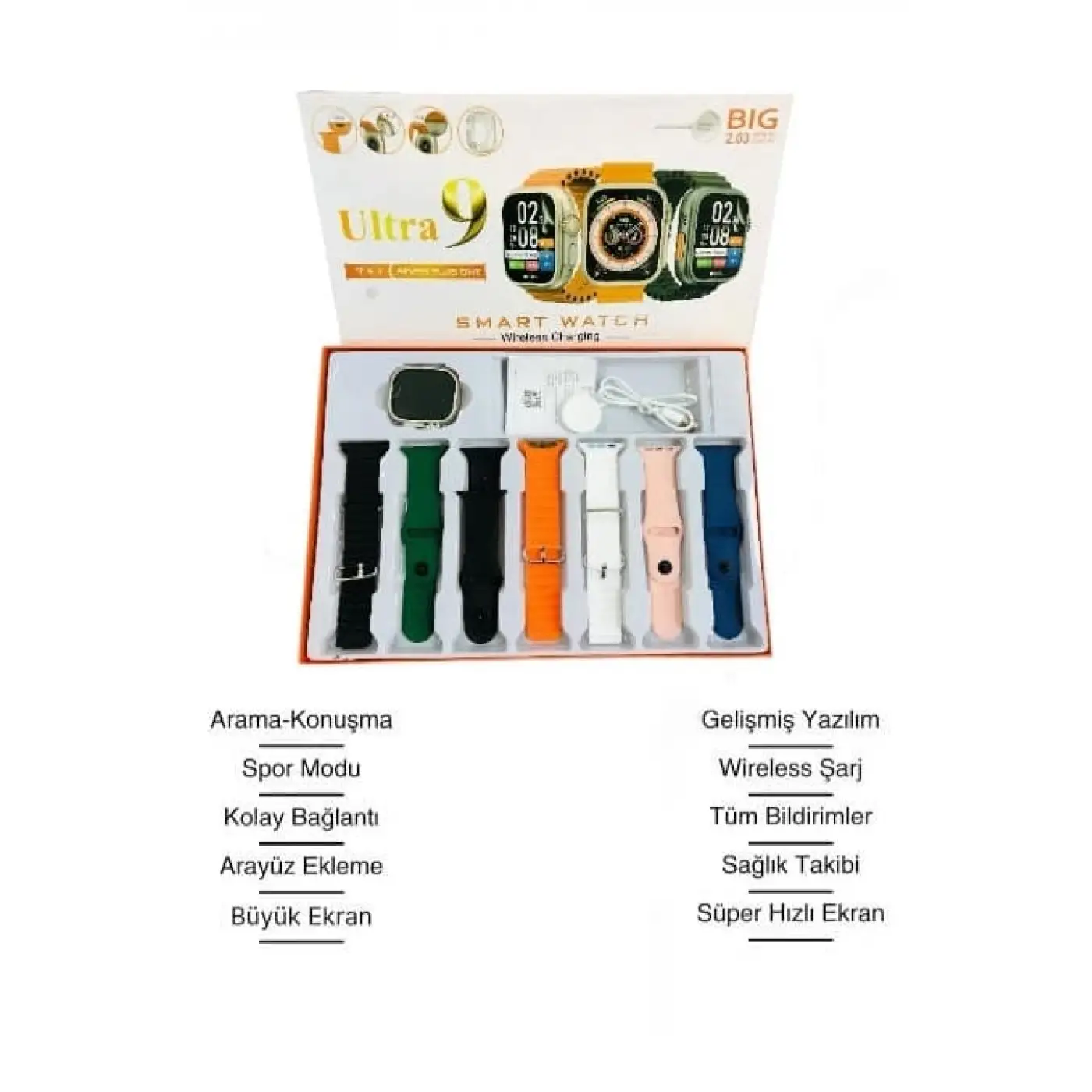 Akıllı Saat Bluetooth Bağlantılı 2.09 İnç HD Ekran ve Çok Yönlü Sağlık Takibi