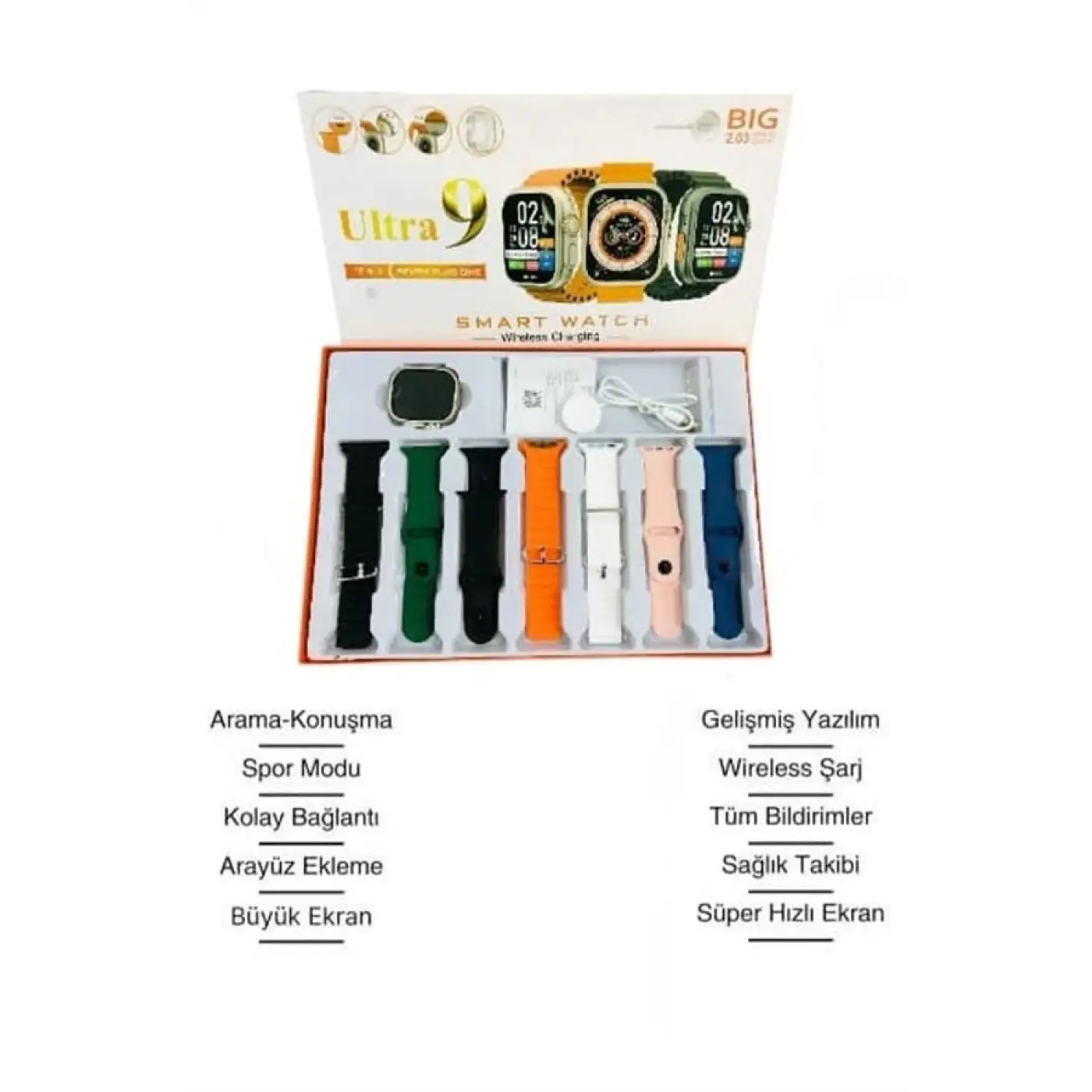 Akıllı Saat Bluetooth Bağlantılı 2.09 İnç HD Ekran ve Çok Yönlü Sağlık Takibi