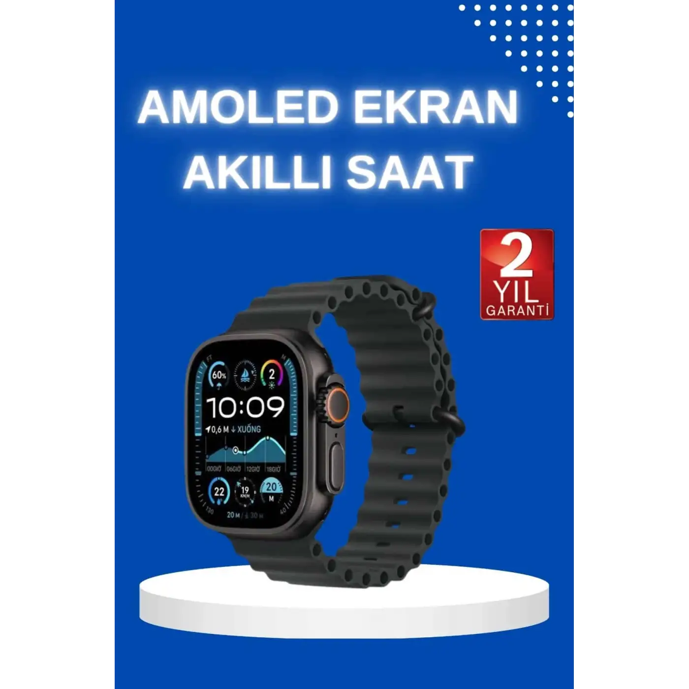 Akıllı Saat Bluetooth Bağlantılı NFC ve GPS Uyumlu Nabız Ölçer Sesli Görüşme