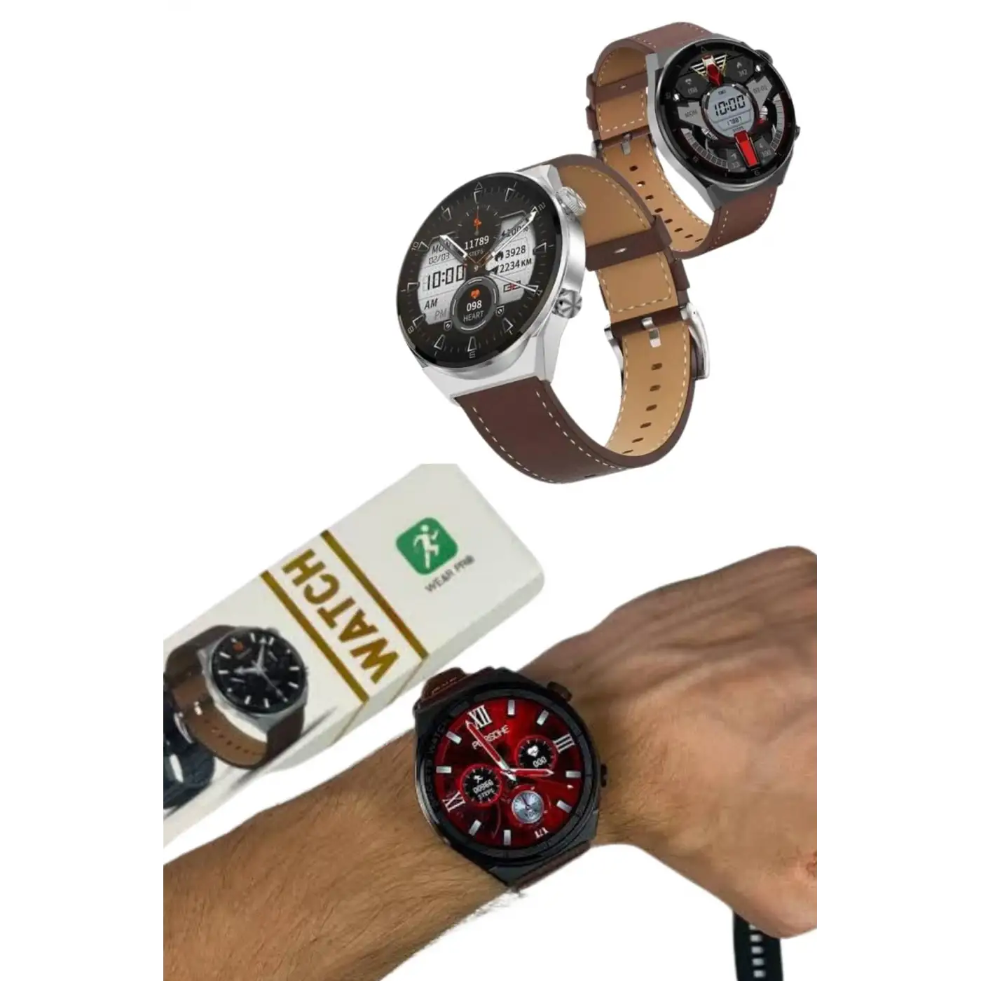 Akıllı Saat Çelik Kordon Çağrı Cevaplama Amoled Ekran Titreşimli Uyku ve Sağlık Takibi