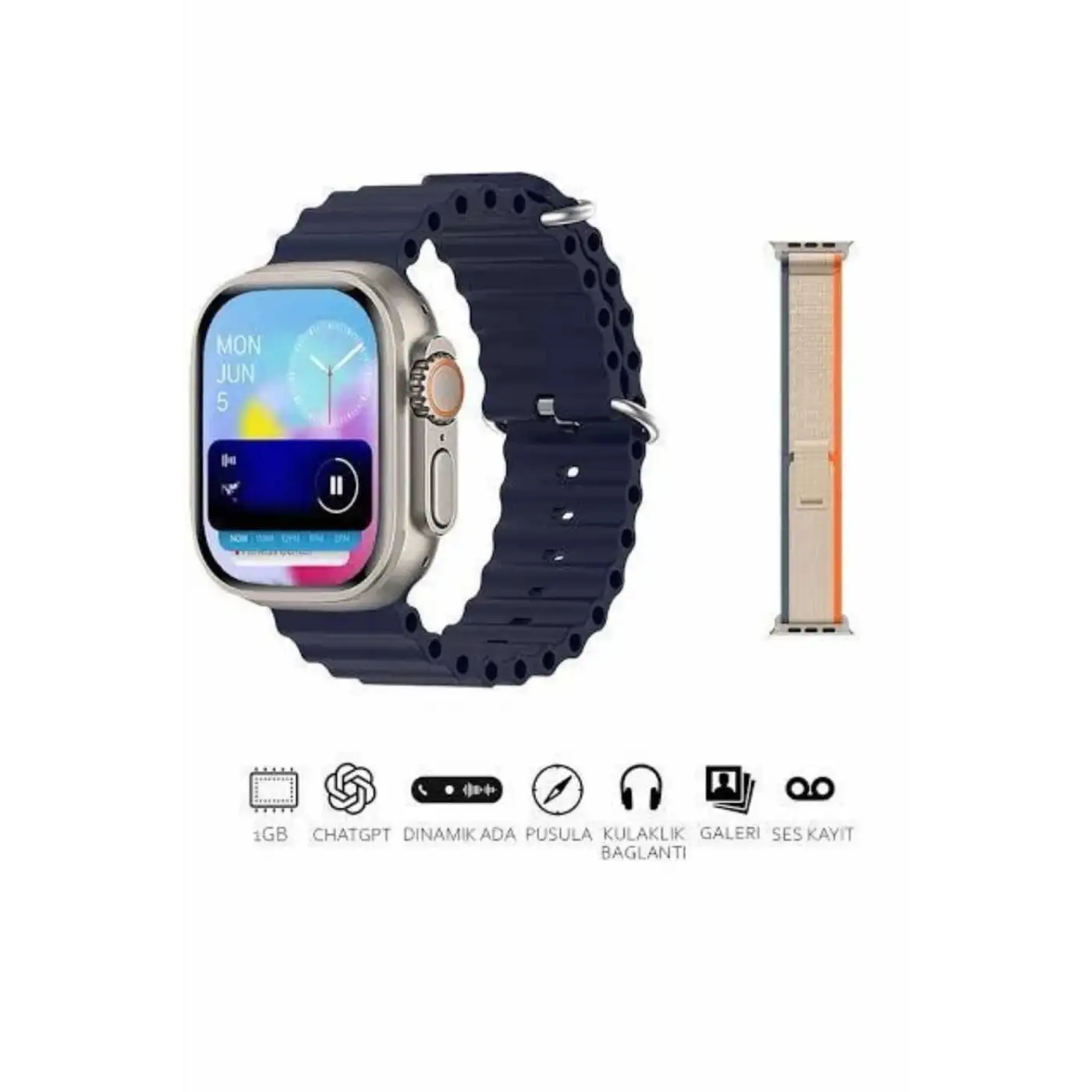 Akıllı Saat Çok Fonksiyonlu Unısex Sosyal Medya Girişli Bluetooth Bağlantılı