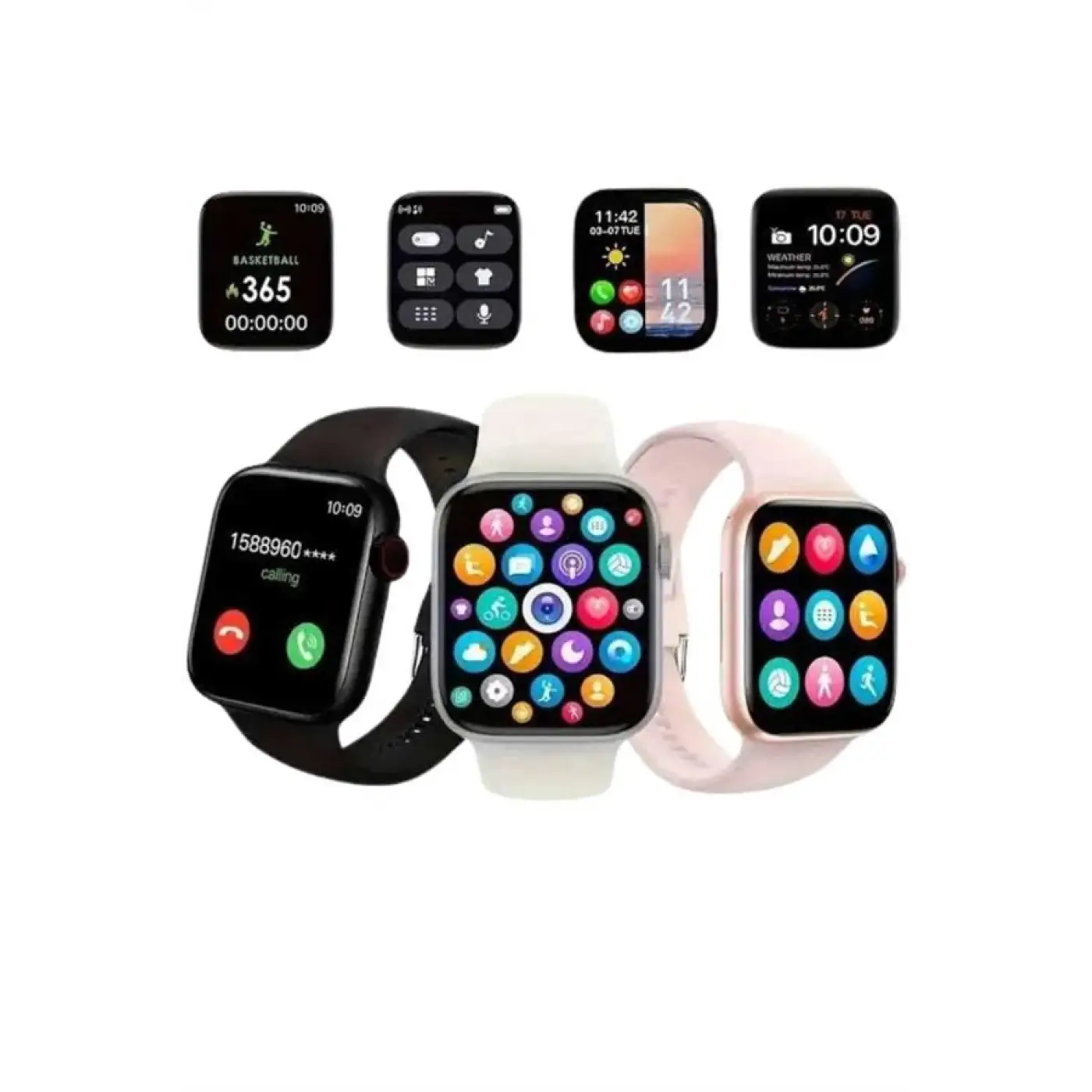 Akıllı Saat Çok Fonksiyonlu Uyku Takibi Adımsayar Nabız Ölçer Arama Cevaplayan