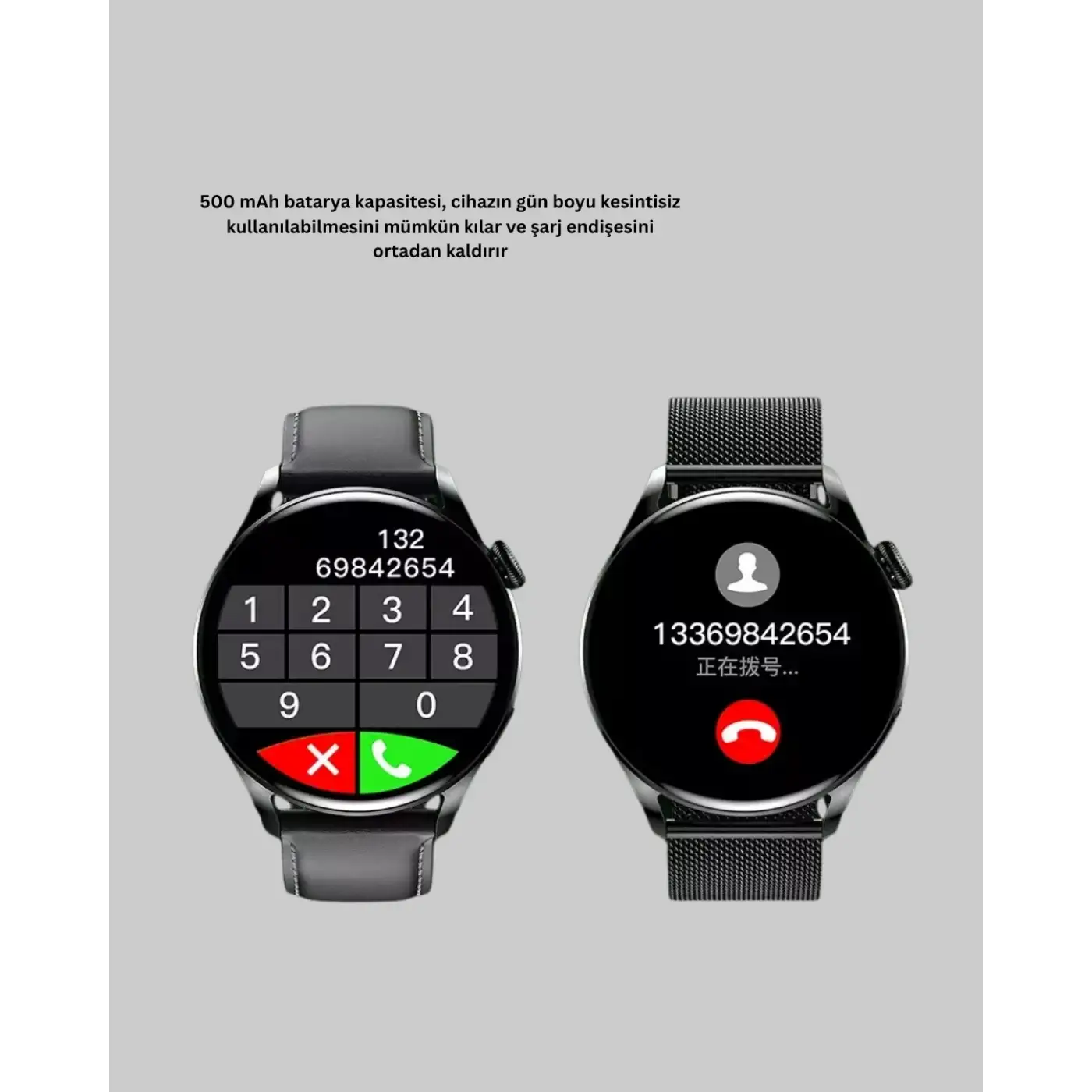 Akıllı Saat GPS Destekli Sesli Görüşme 500 mAh Nabız Uyku Takipli