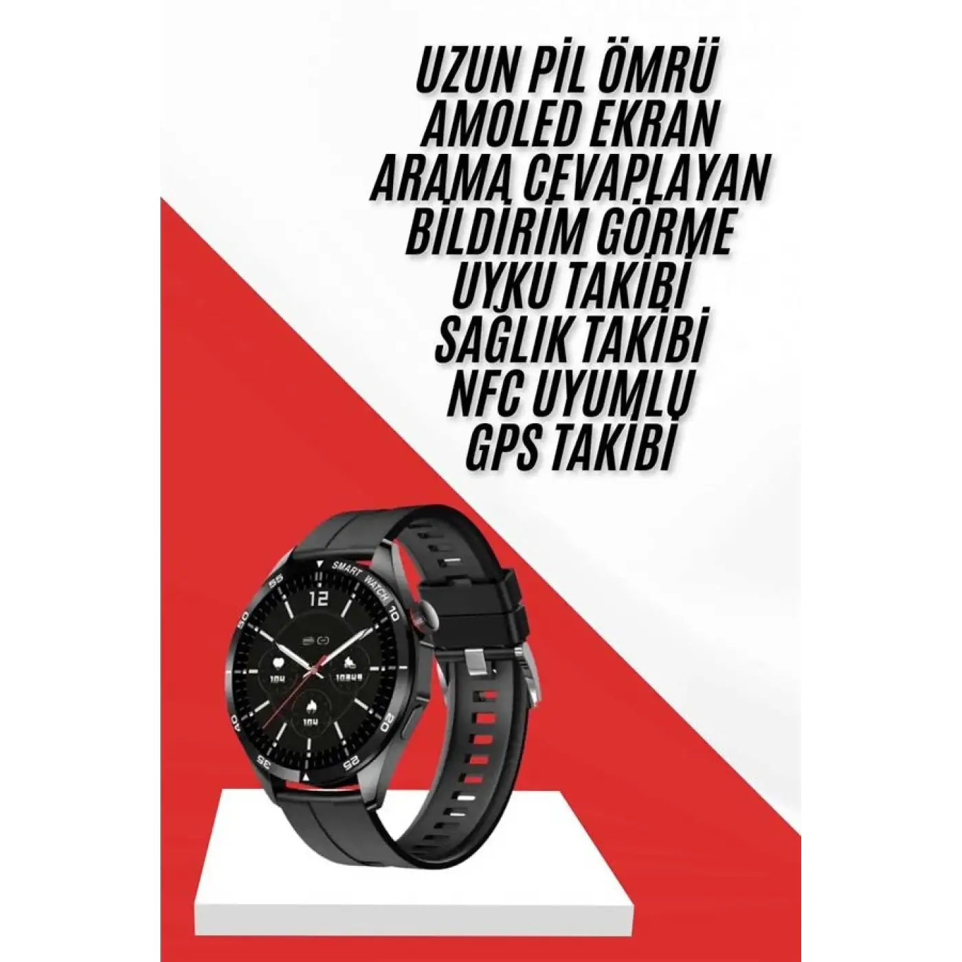 Akıllı Saat Ios Ve Android Tüm Telefonlara Uyumlu Çok Fonksiyonlu Amoled Ekran