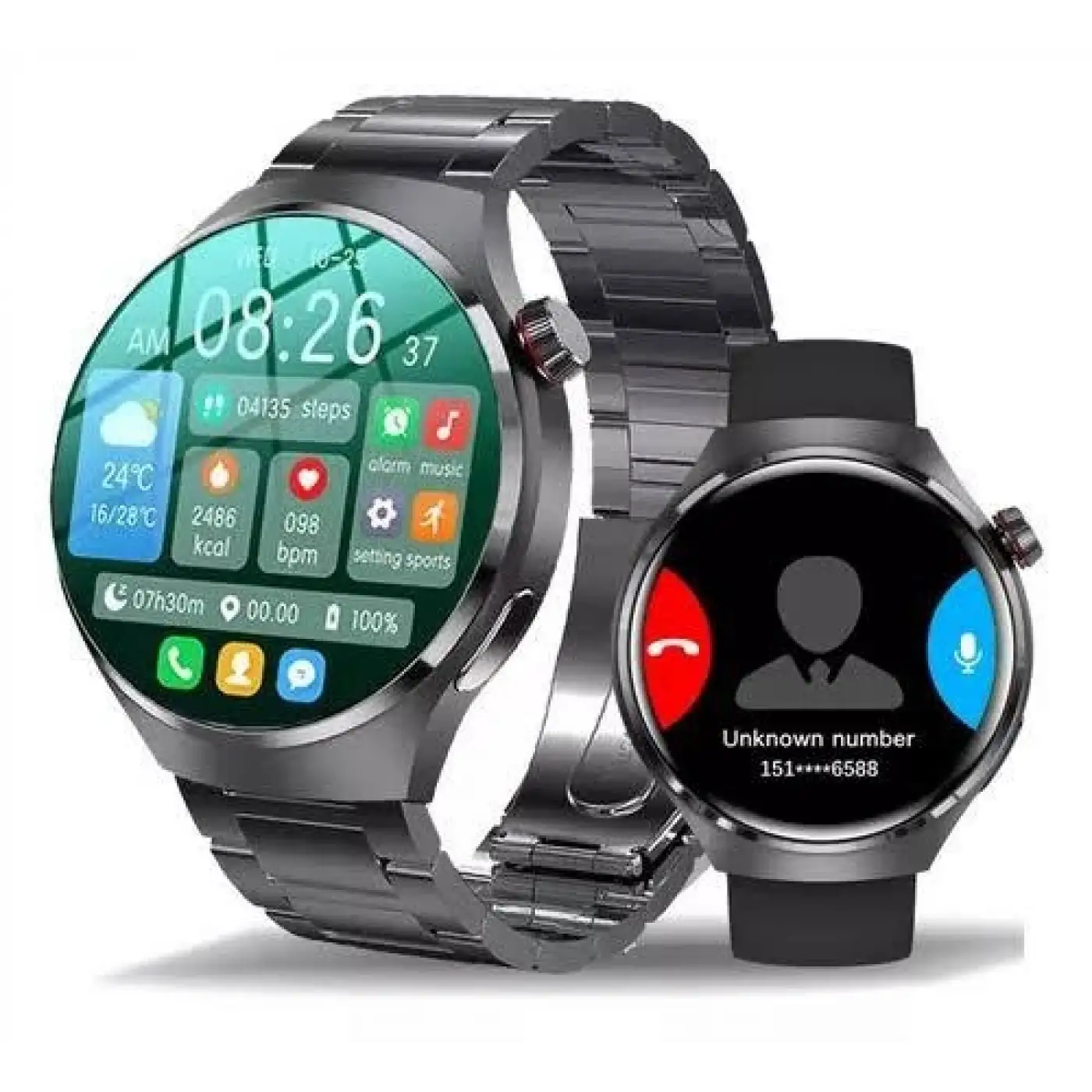 Akıllı Saat Metal Kordonlu GPS ve NFC Uyumlu Arama Cevaplayan