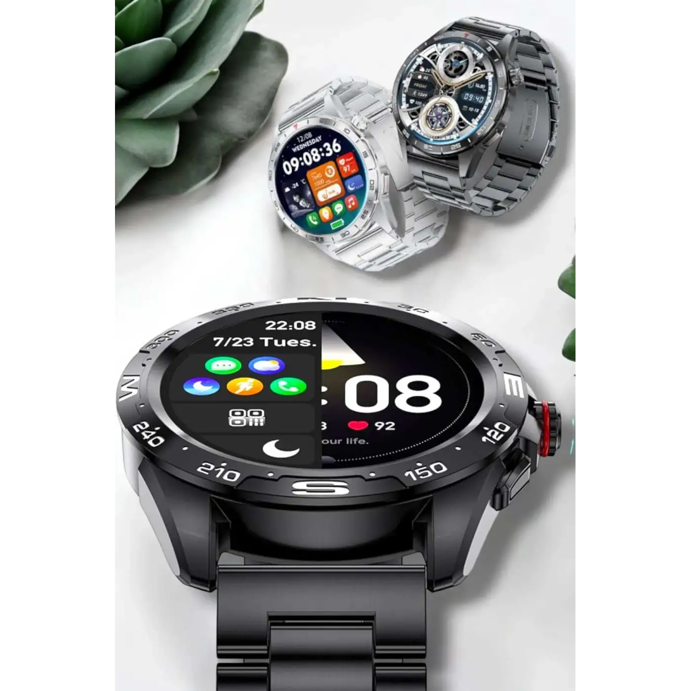 Akıllı Saat Sağlık ve Fitness Takibi Bluetooth Bağlantılı Dokunmatik Ekran