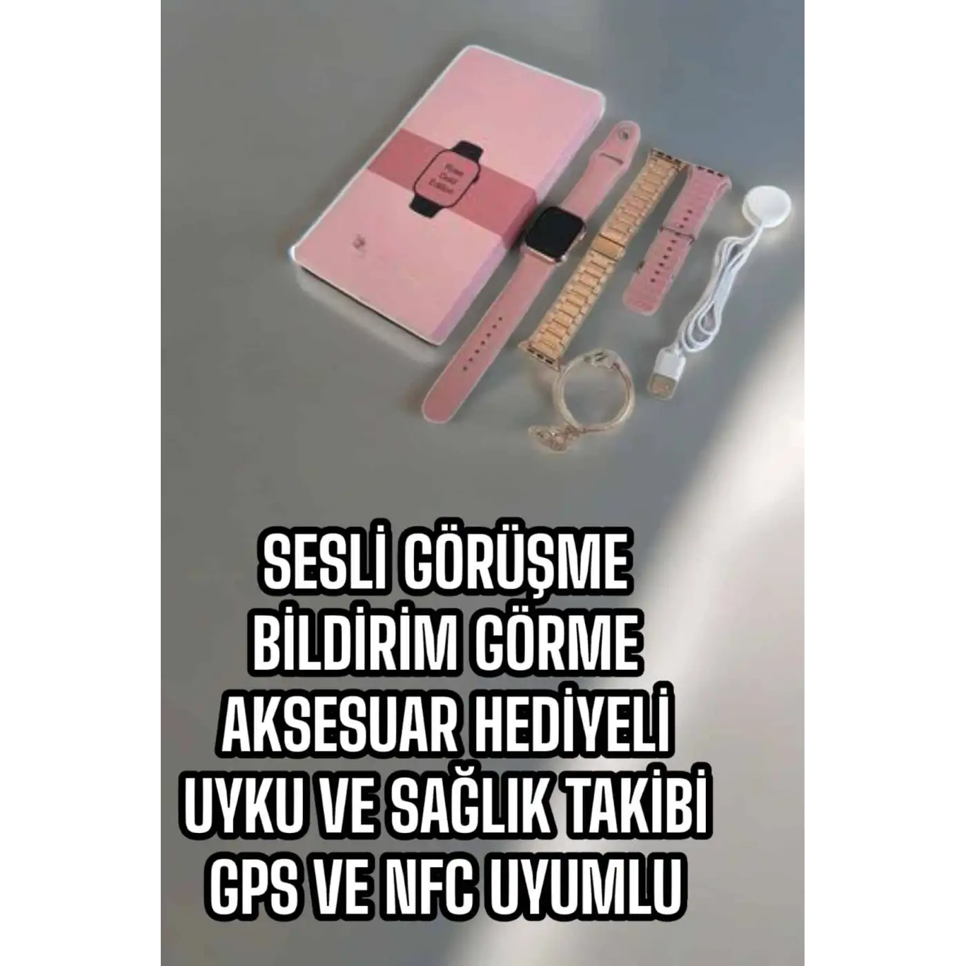 Akıllı Saat Sesli Görüşme Bildirim Görme Uyku ve Sağlık Takibi