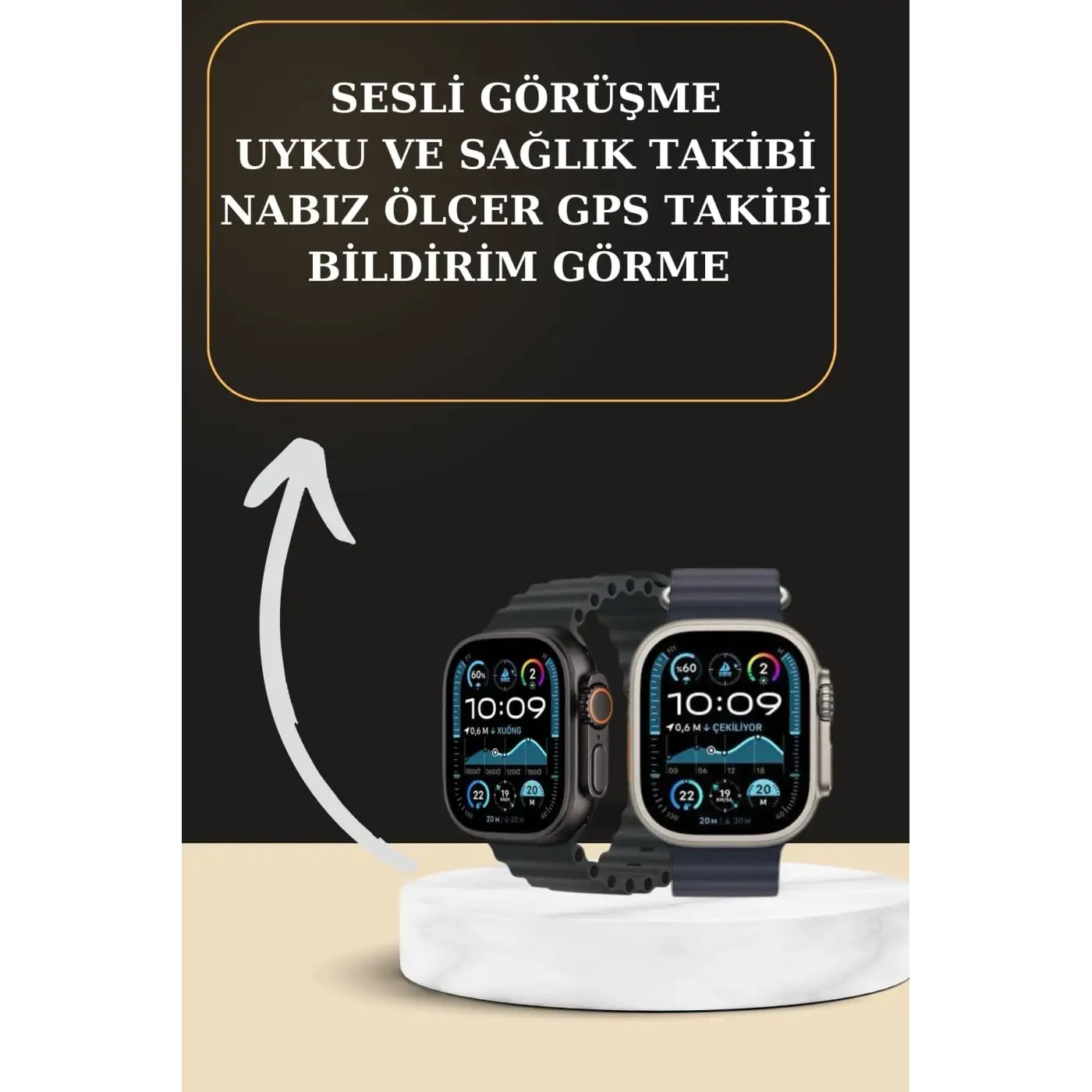 Akıllı Saat Sesli Görüşme Titreşimli GPS Bağlantısı Müzik Dinleme Sosyal Medya Bildirimleri