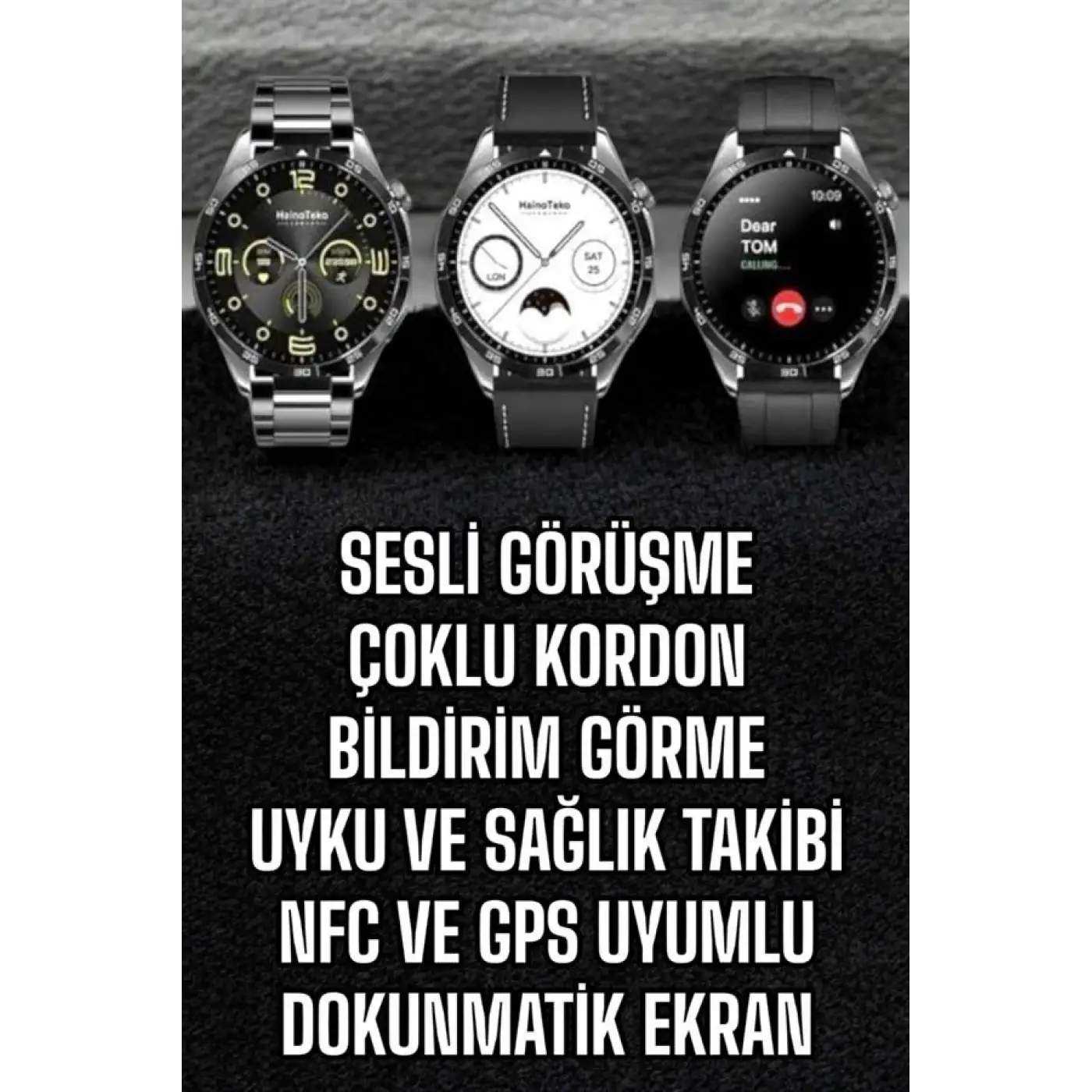 Akıllı Saat Titreşimli Amoled Ekran Uyku ve Sağlık Takibi Sesli Görüşme