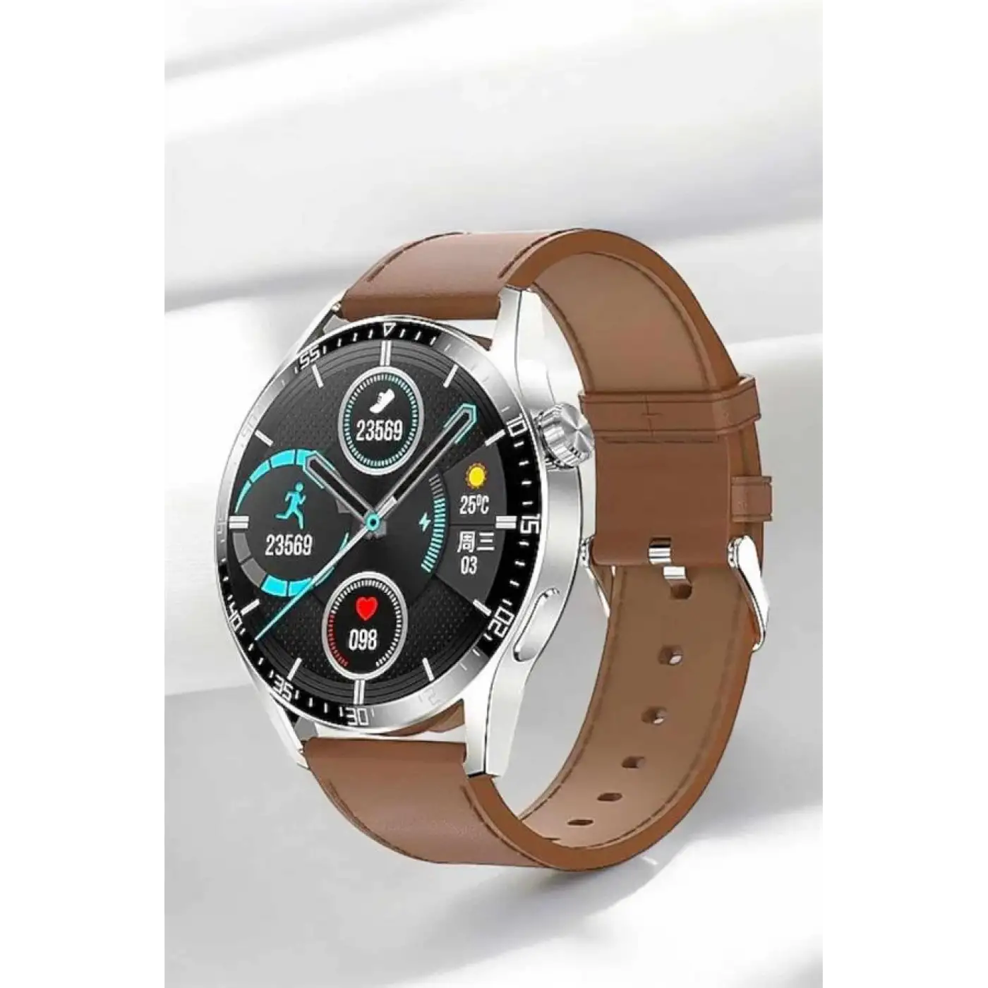 Akıllı Saat Titreşimli Pusula Nabız ve Tansiyon Ölçer NFC Uyumlu