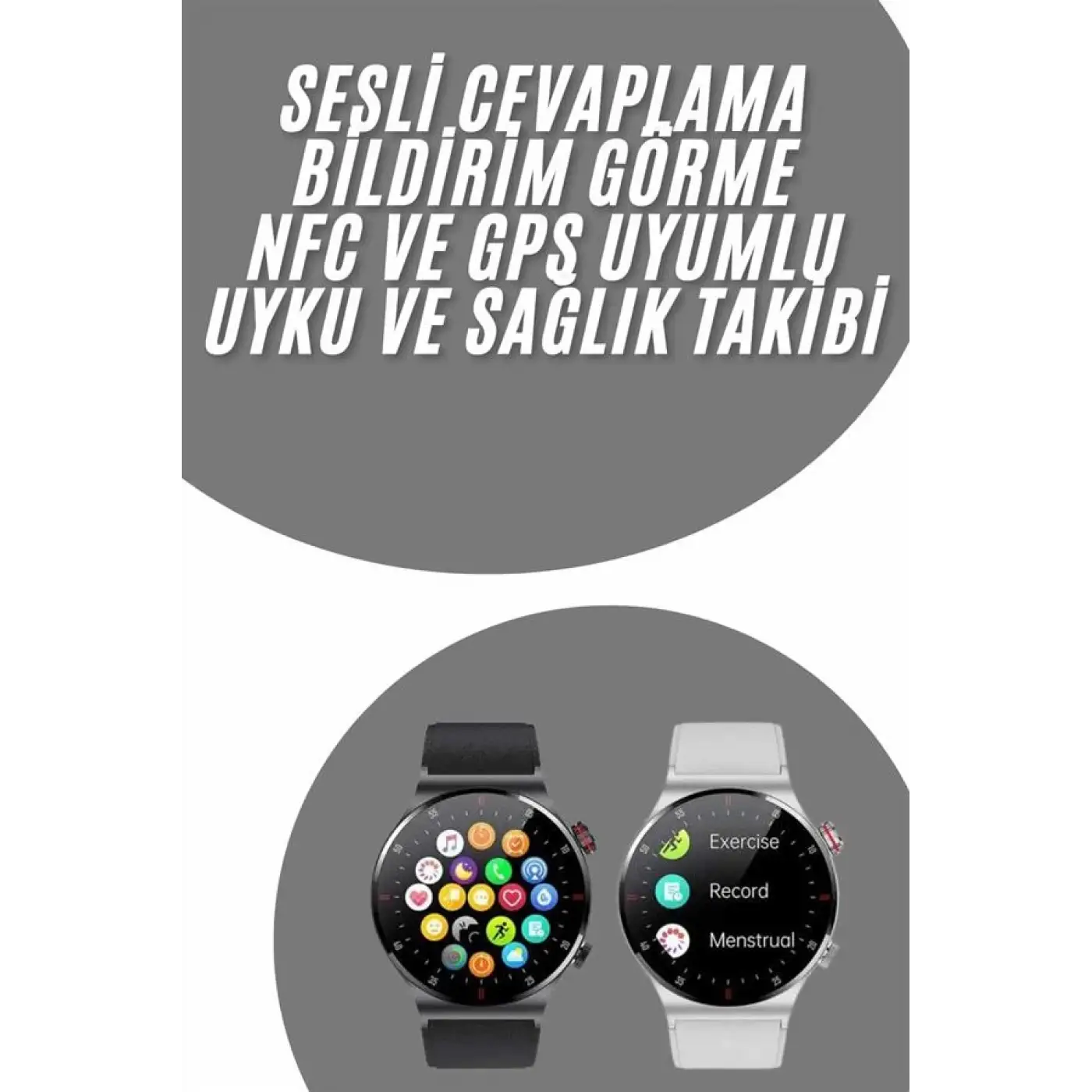 Akıllı Saat Uyku ve Sağlık Takibi NFC Uyumlu Bluetoooth Bağlantılı Android İOS Uyumlu