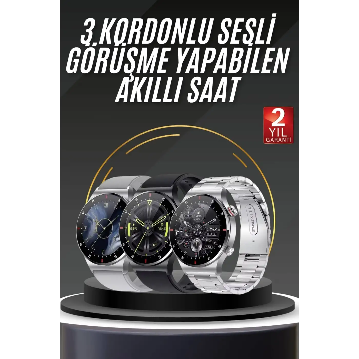 Akıllı Saat Uyku ve Sağlık Takibi NFC Uyumlu Bluetoooth Bağlantılı Android İOS Uyumlu