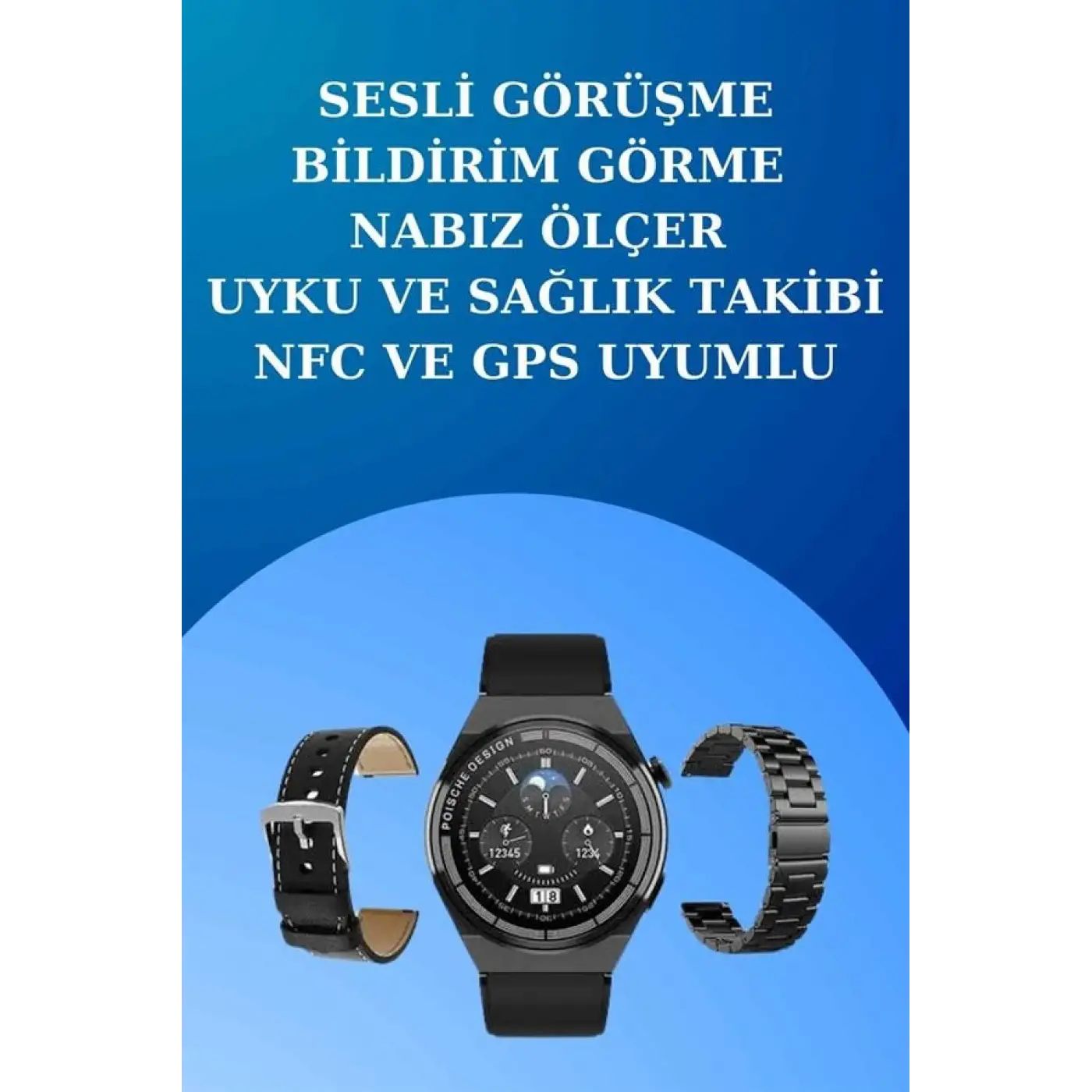 Akıllı Saat ve Kulaklık Seti Dokunmatik Ekran 5.0 Bluetooth Bağlantılı Sesli Görüşme