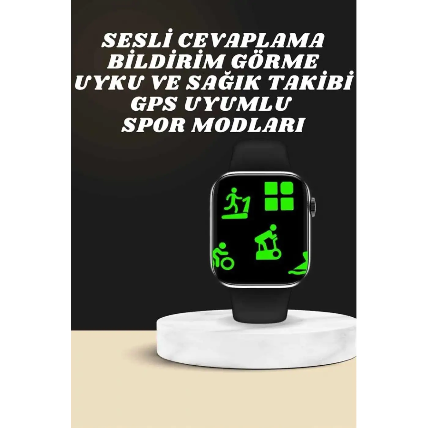 Akıllı Saat Wireless Şarj Yüksek Çözünürlüklü Müzik Dinleme Sesli Cevaplama