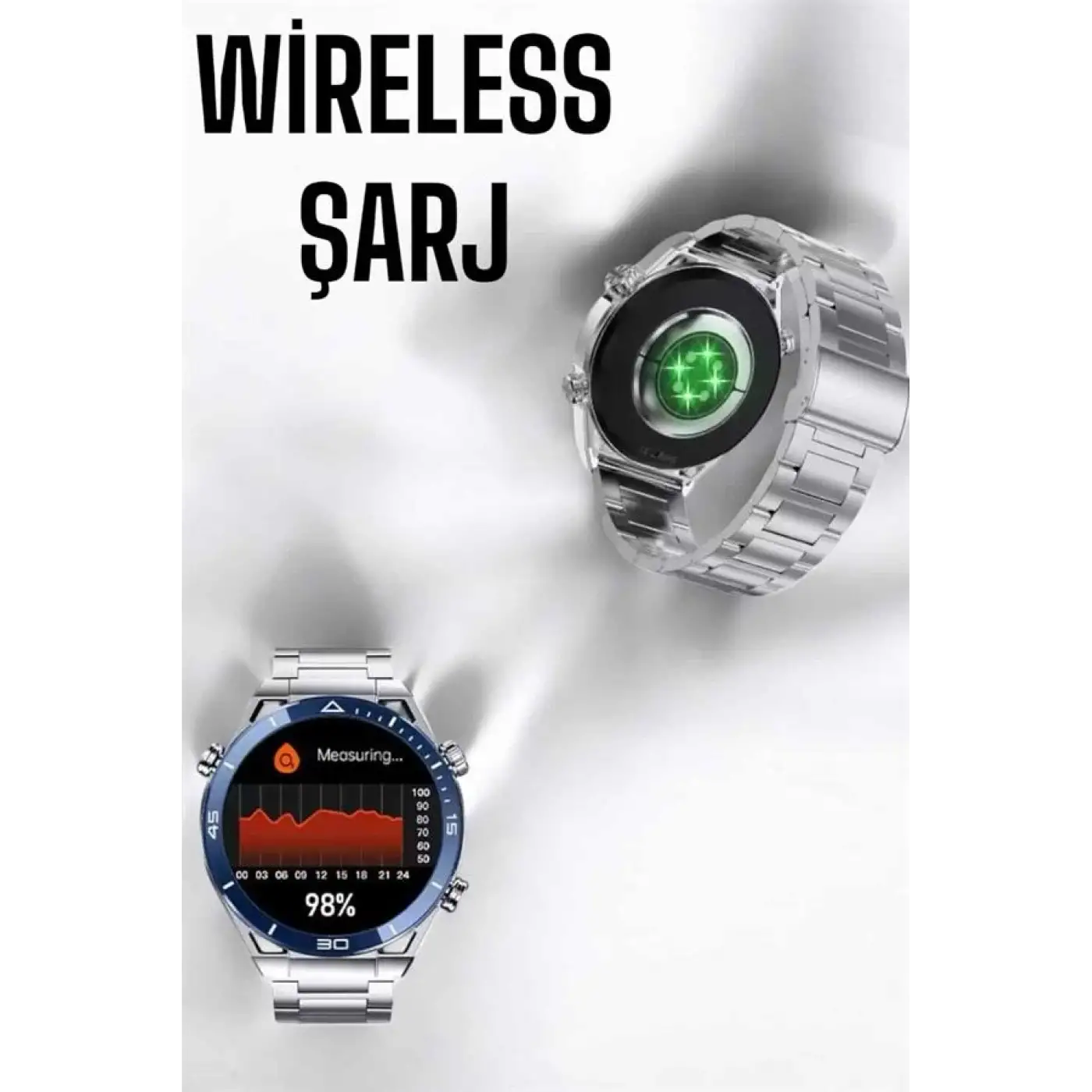 Akıllı Saat Yeni Nesil 2024 Model Metal Kordonlu Bluetooth Bağlantılı