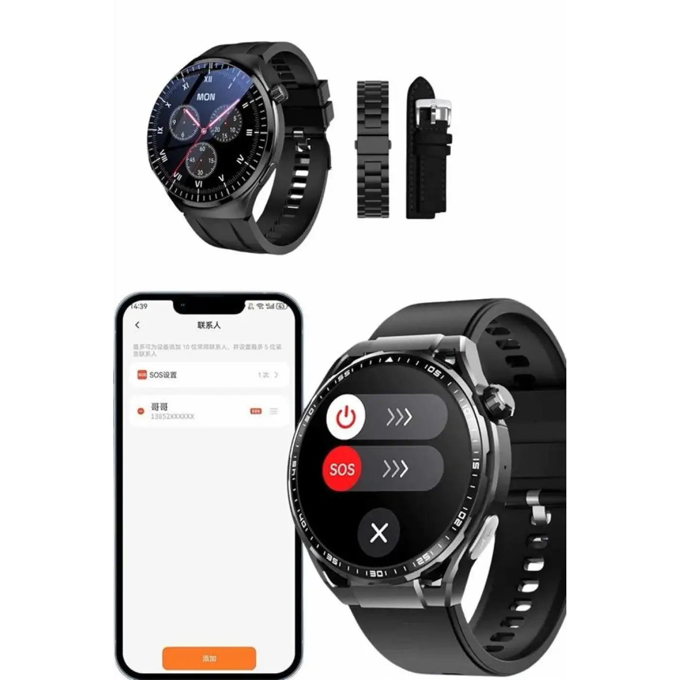 Akıllı Saat Yeni Nesil Üç Kordonlu Nabız Ölçer Çağrı Cevaplama