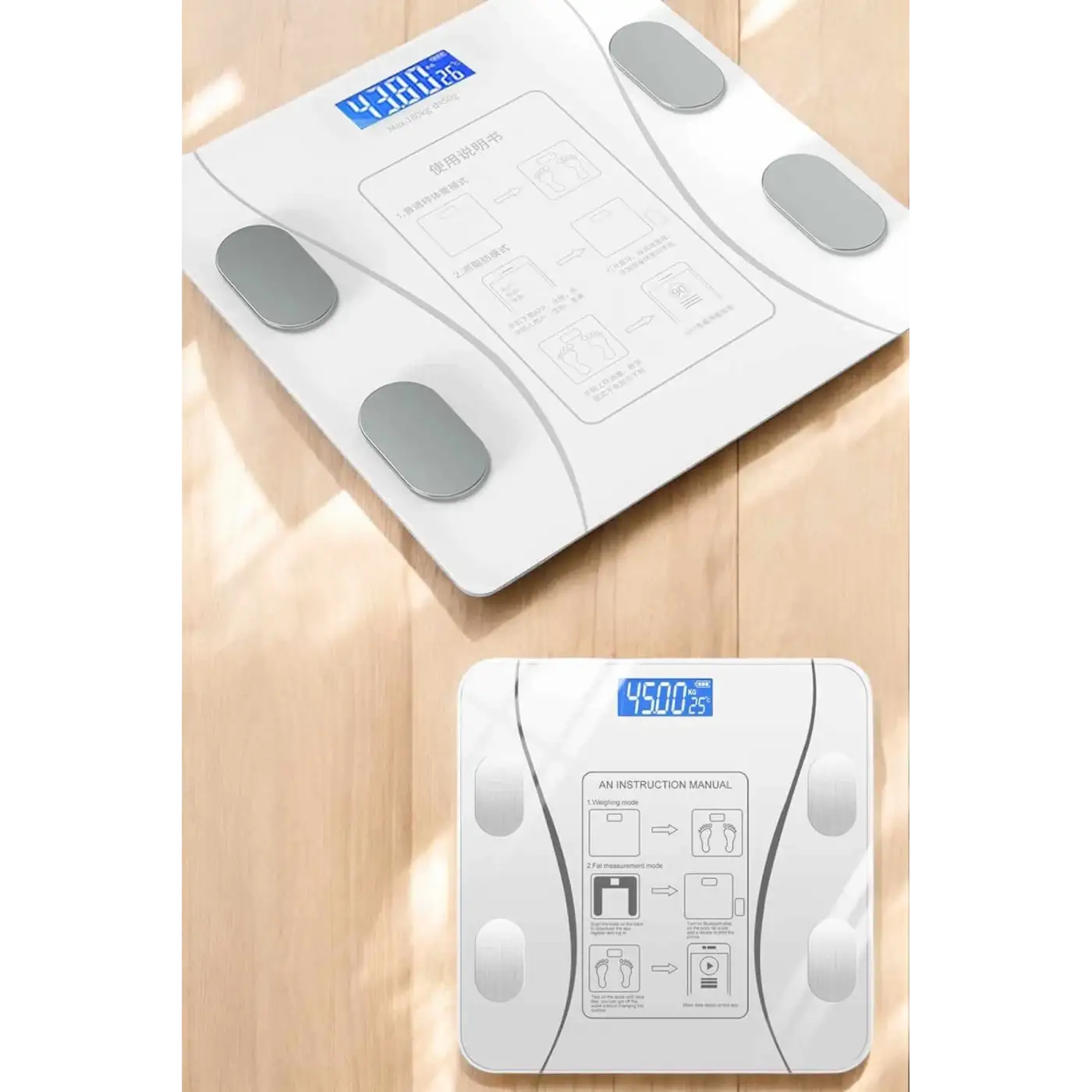 Akıllı Tartı Dijital Baskül Yağ Su Kas Vücut Kitle Kilo Ölçer Tartı