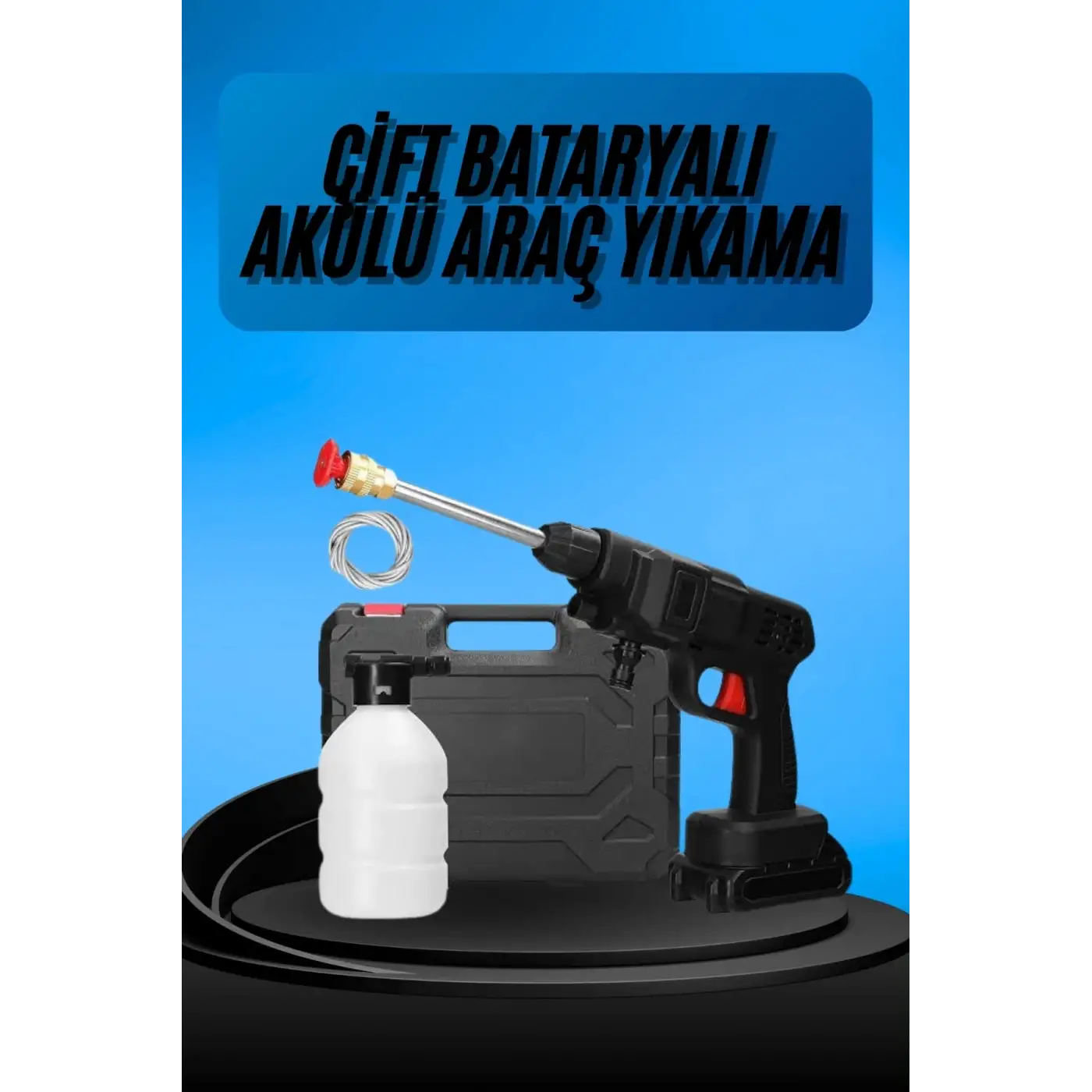 Akülü Oto Araç Yıkama Yüksek Basınçlı Araba Yıkama Makinesi Şarjlı