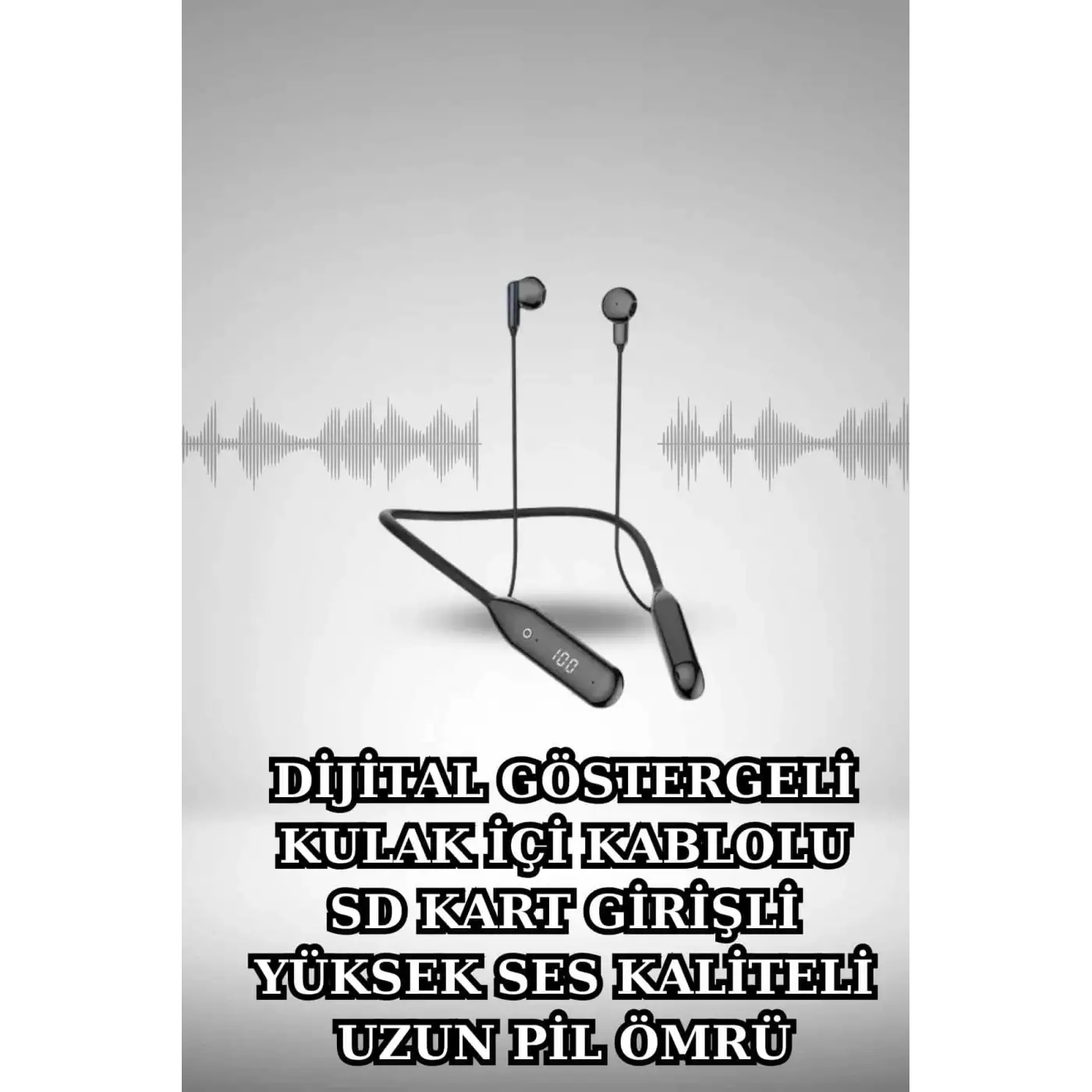 Alarm ve Titreşim Özellikli Akıllı Saat ve Mikrofonlu Kablolu Bluetooth Kulaklık 60 Saat