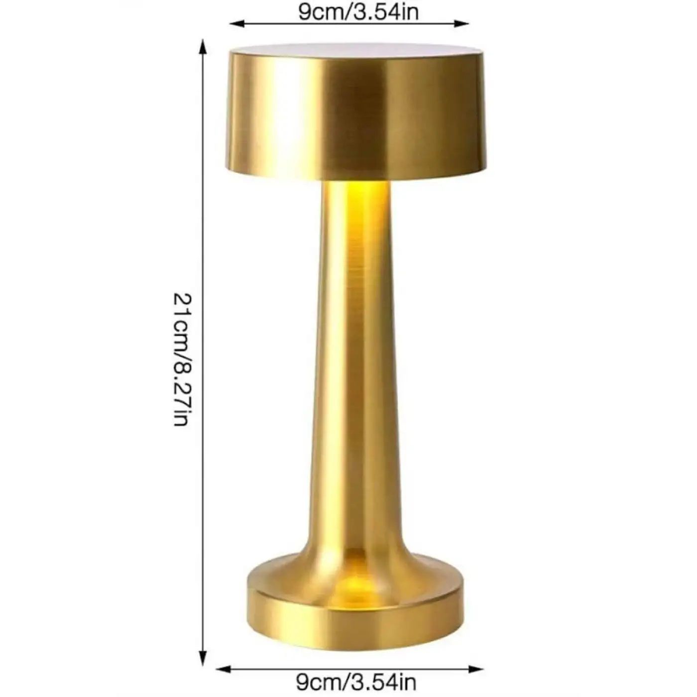 Altın Rengi Masa ve Gece Lambası Dokunmatik Şarjlı Masa Lambası