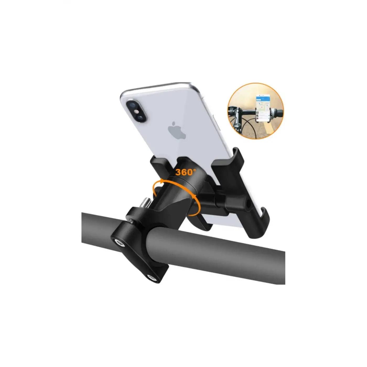 Alüminyum Gövdeli Metal Gidon Bağlantılı Motosiklet Telefon Tutucu 7 İnç Xl