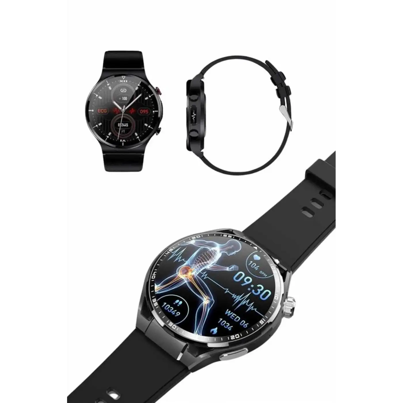 Amoled Ekran Akıllı Saat Üç Kordonlu İOS Android Uyumlu