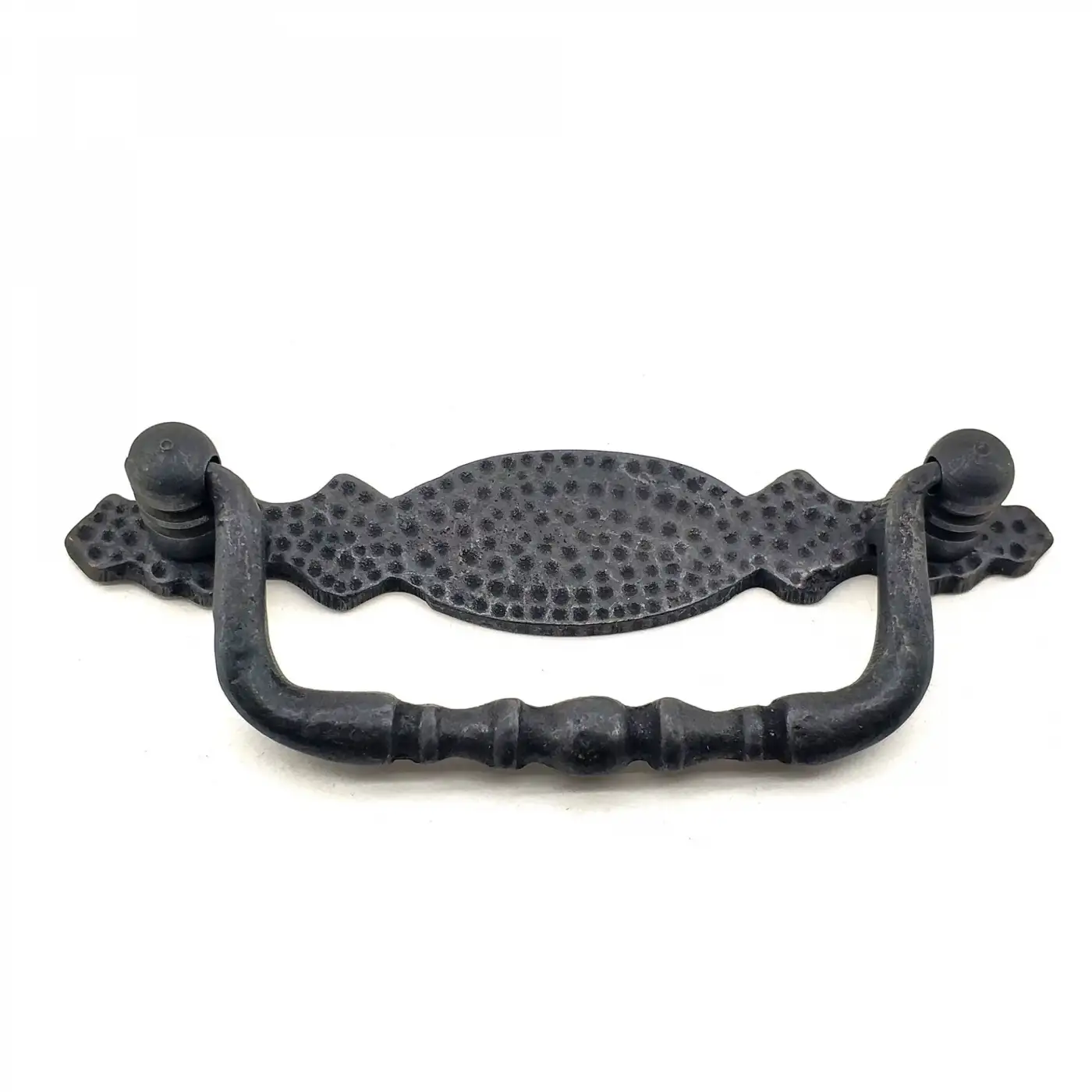 Antika Tarz Dekoratif Pirinç Dövme Sallantı Kapı Kulbu - 43x118 Mm, Oksit