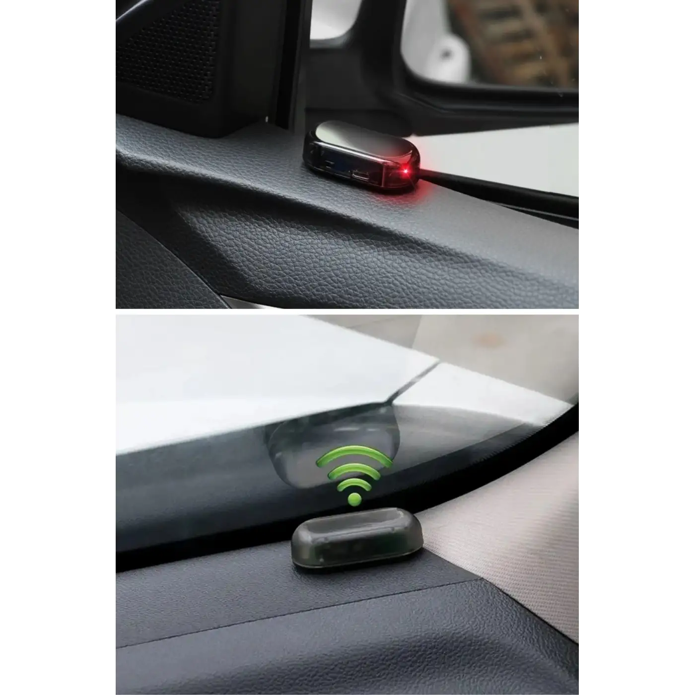 Araç İçin Caydırıcı Solar Enerji İle Şarj Olan  Güçlü Yapışkanlı Işıklı Plastik Mini Sahte Alarm