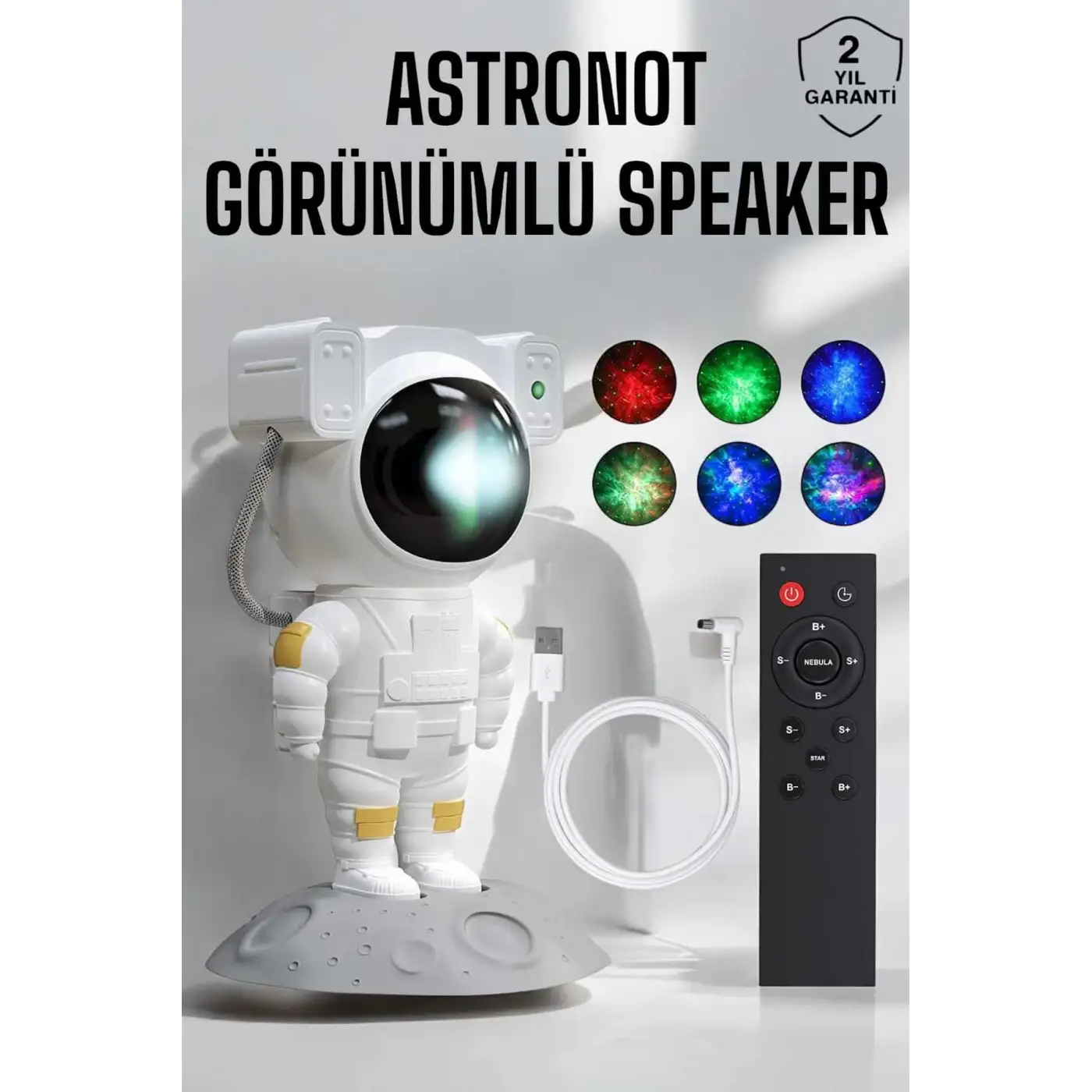 Astronot Görünümlü Projeksiyon Speaker Taşınabilir