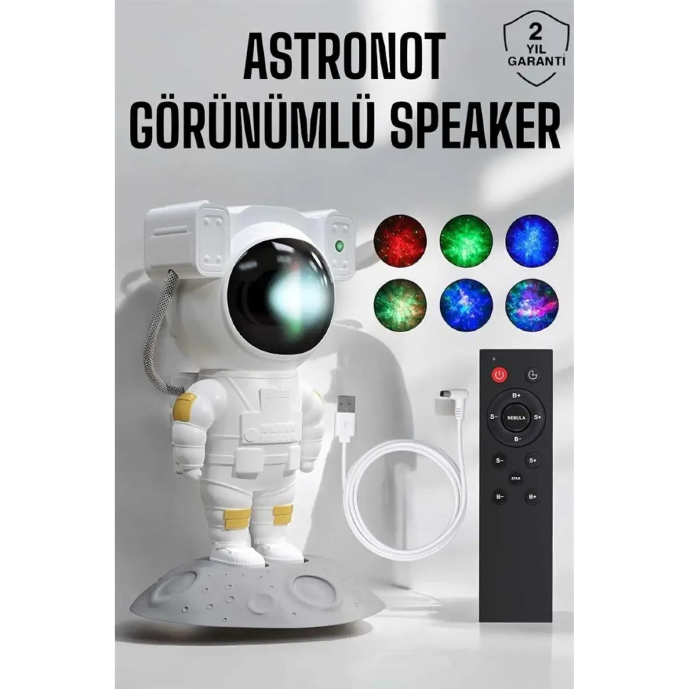 Astronot Görünümlü Projeksiyon Speaker Taşınabilir