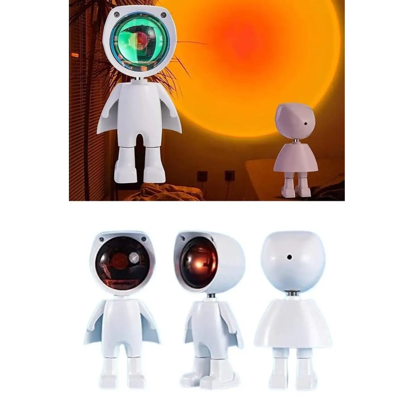 Astronot Işık Projektörü Gökkuşağı Projeksiyon Gece Lambası Hediyelik