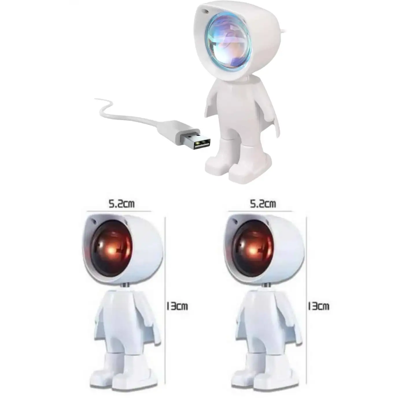 Astronot Işık Projektörü Gökkuşağı Projeksiyon Gece Lambası Hediyelik