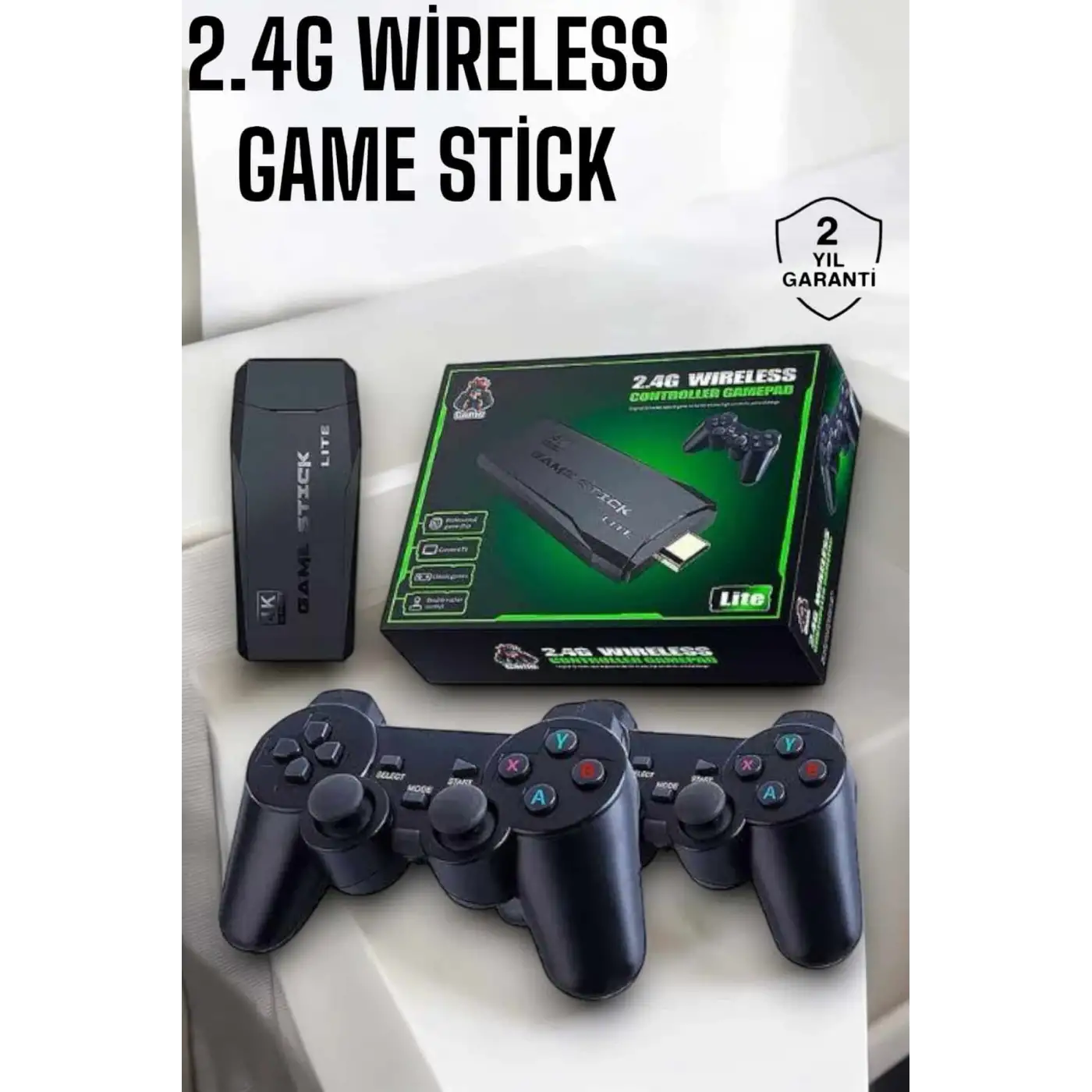 Atari Oyun Konsolu 2000 Oyunlu Game Stick 2.4G Wireless