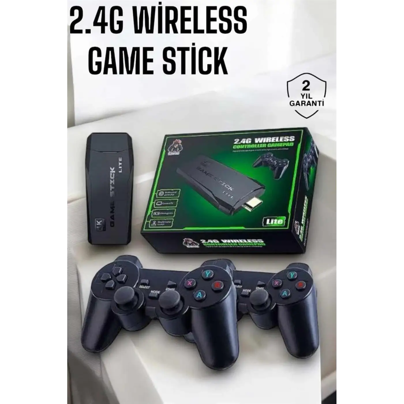 Atari Oyun Konsolu 2000 Oyunlu Game Stick 2.4G Wireless