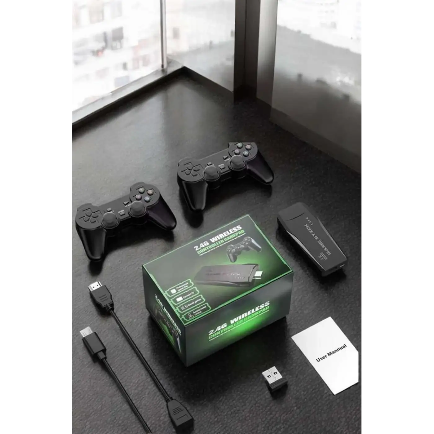 Atari Oyun Konsolu 2000 Oyunlu Game Stick 2.4G Wireless