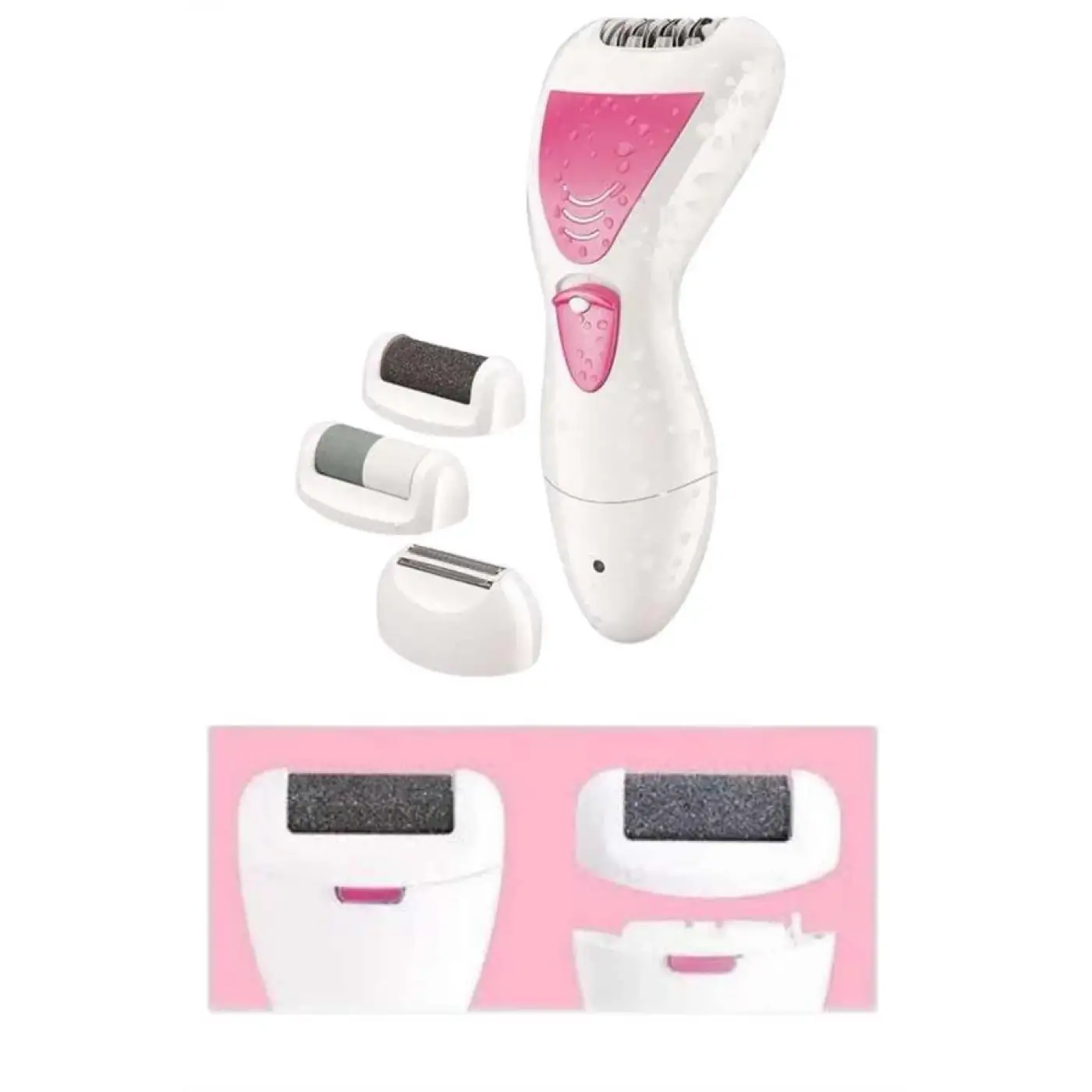 Ayak Törpü Başlıklı Epilatör Aleti 4 Başlıklı Taşınabilir Şarjlı Epilasyon Cihazı