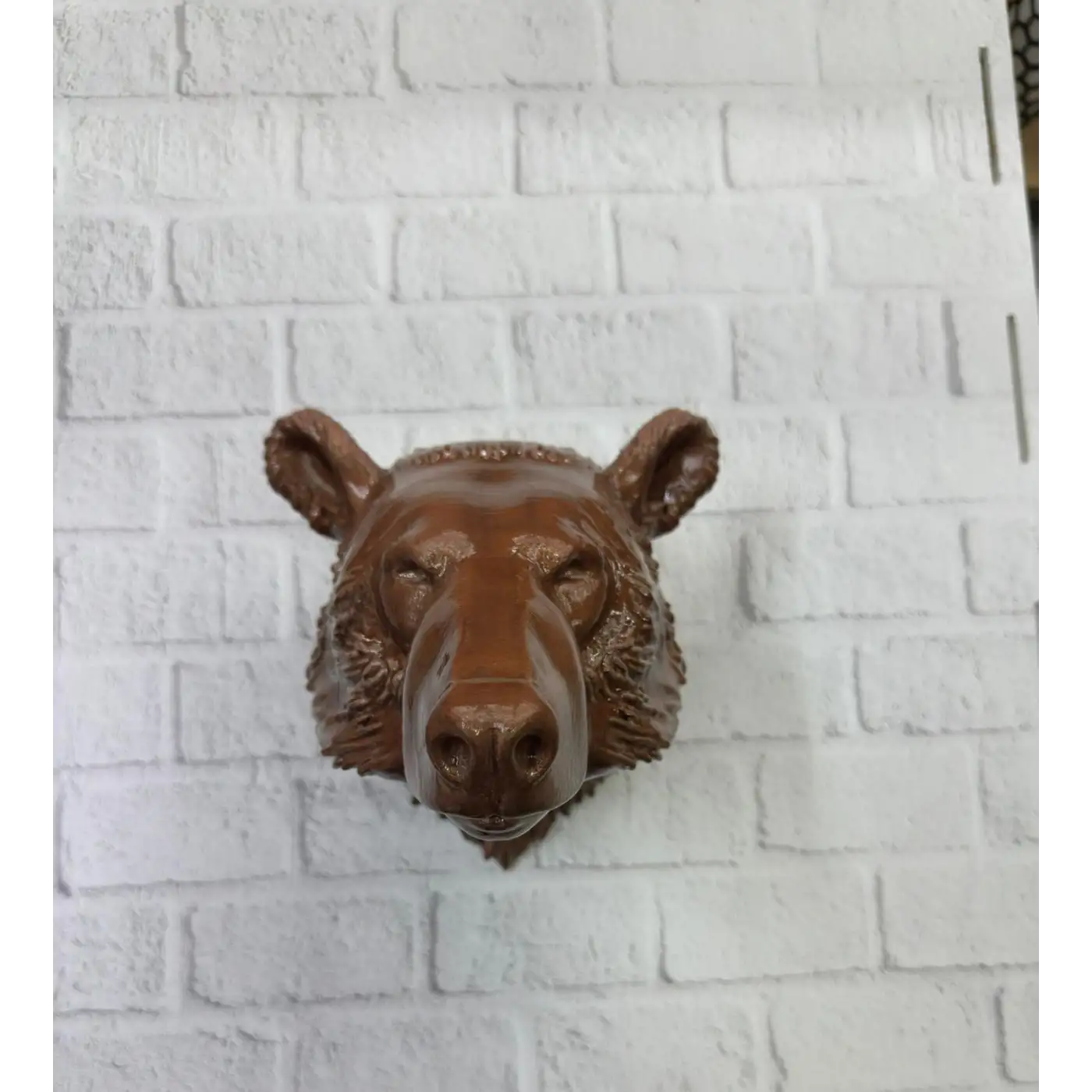 Ayı Başı Duvar Dekoru Modern Asılabilir Heykel 25x19 cm