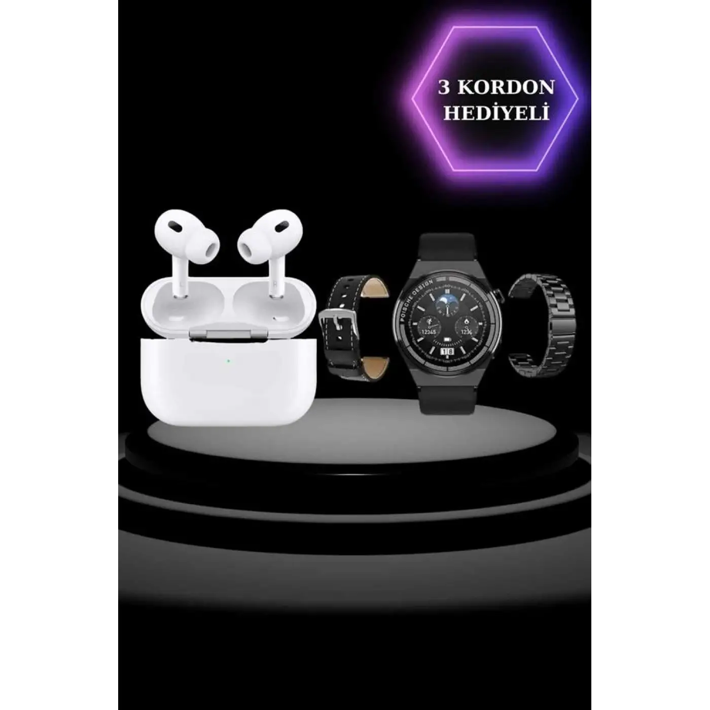 Aynalı Bluetooth Kulaklık Yeni Nesil Akıllı Saat Titreşimli Nabız Ölçer Spor Modları